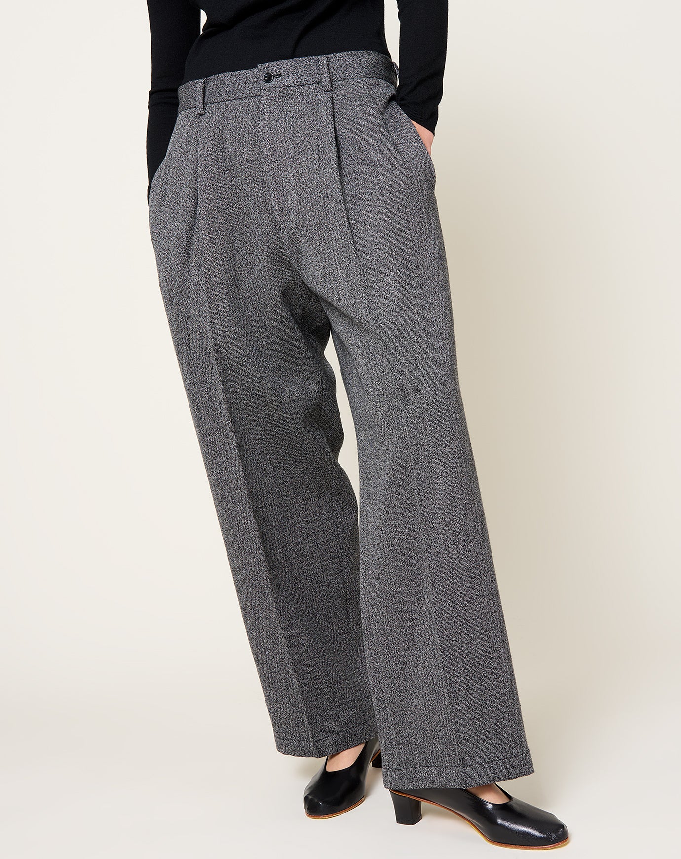 Yoko Sakamoto Whipcord Double Pleated Trousers