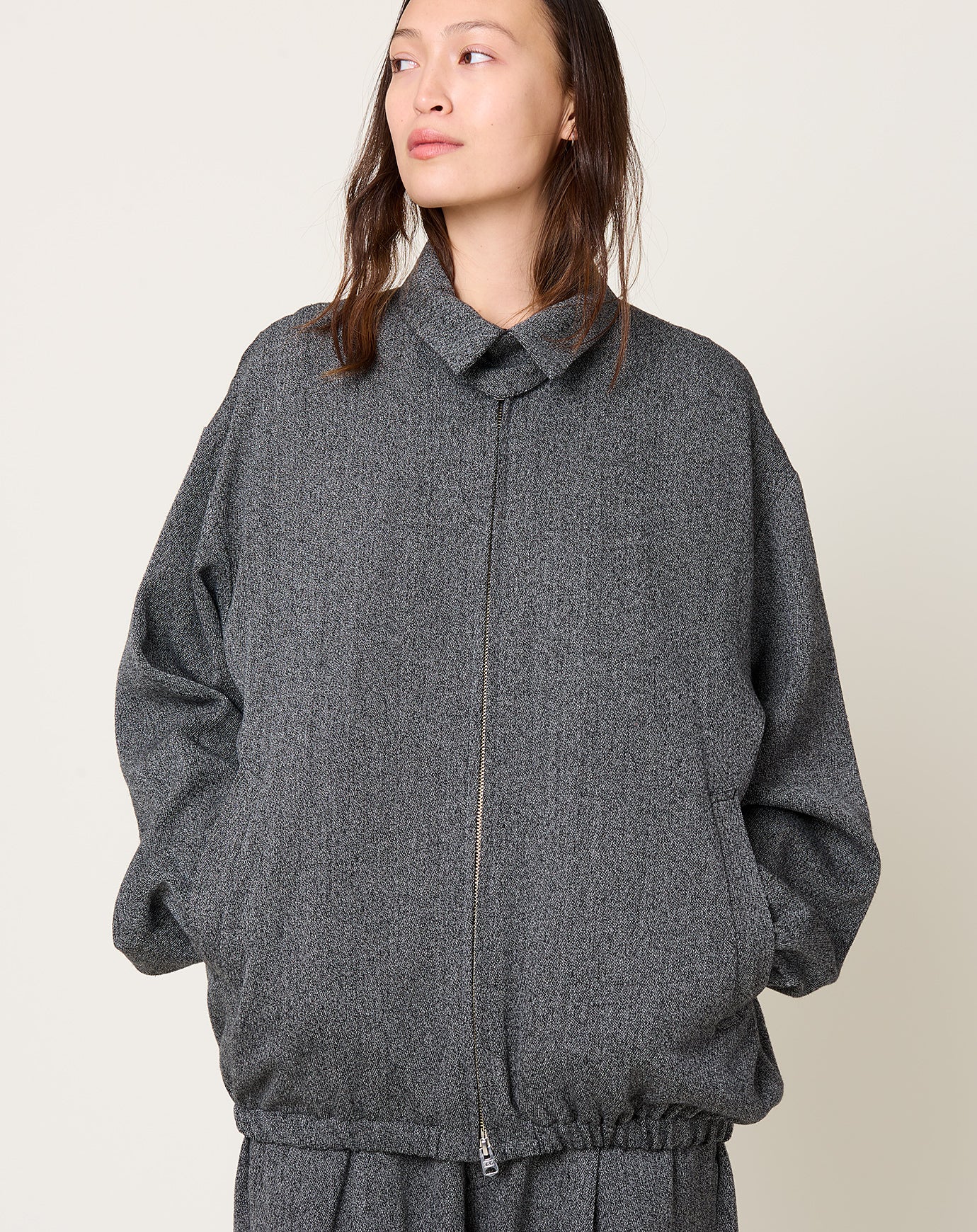 Yoko Sakamoto Whipcord Oversized Zip Blouson