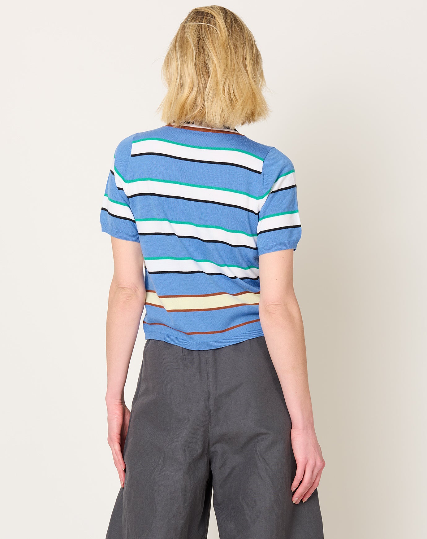 Zankov Benji Striped T-Shirt in Hyacinth