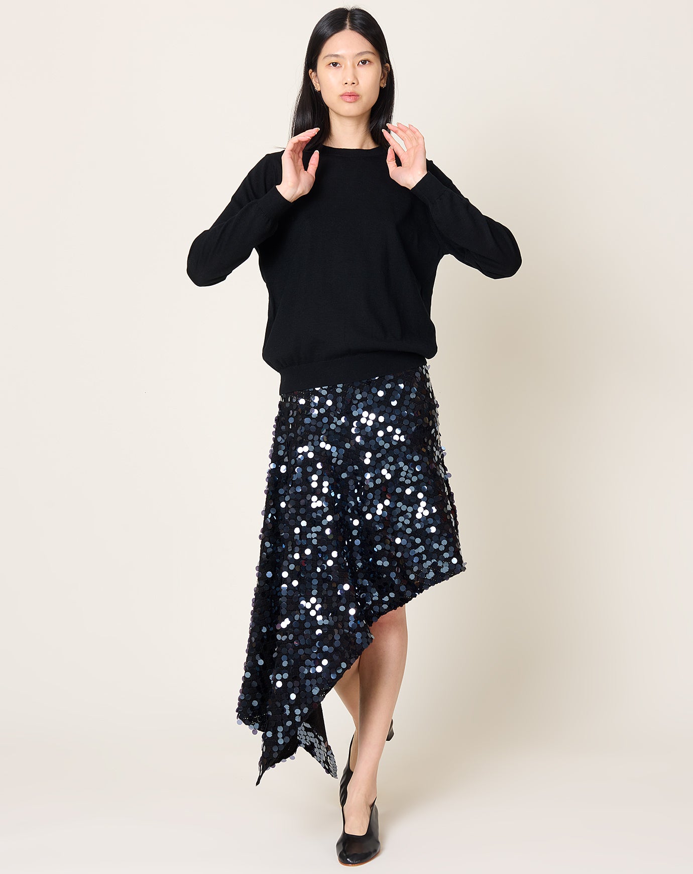 Zankov Delania Trapeze Skirt in Black