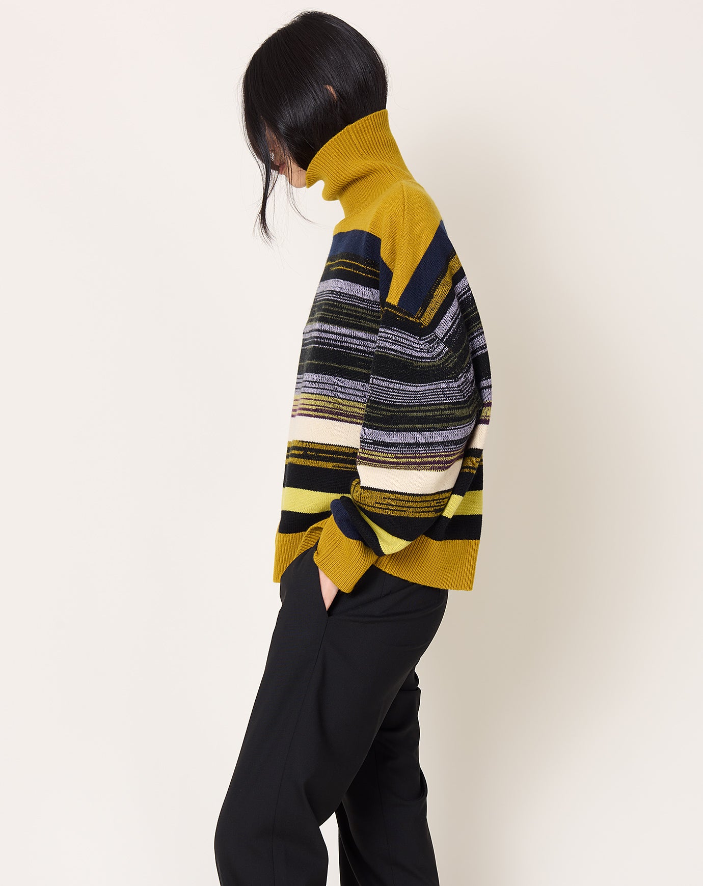 Zankov Junko Stripe Turtleneck in Honey
