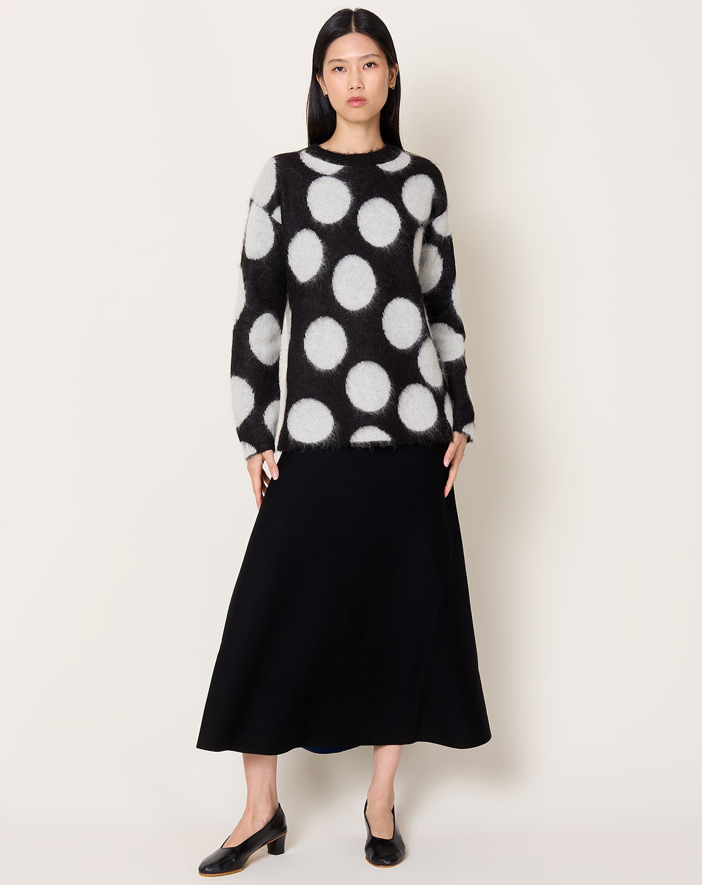 Zankov Lewis Crewneck in Black & Ivory