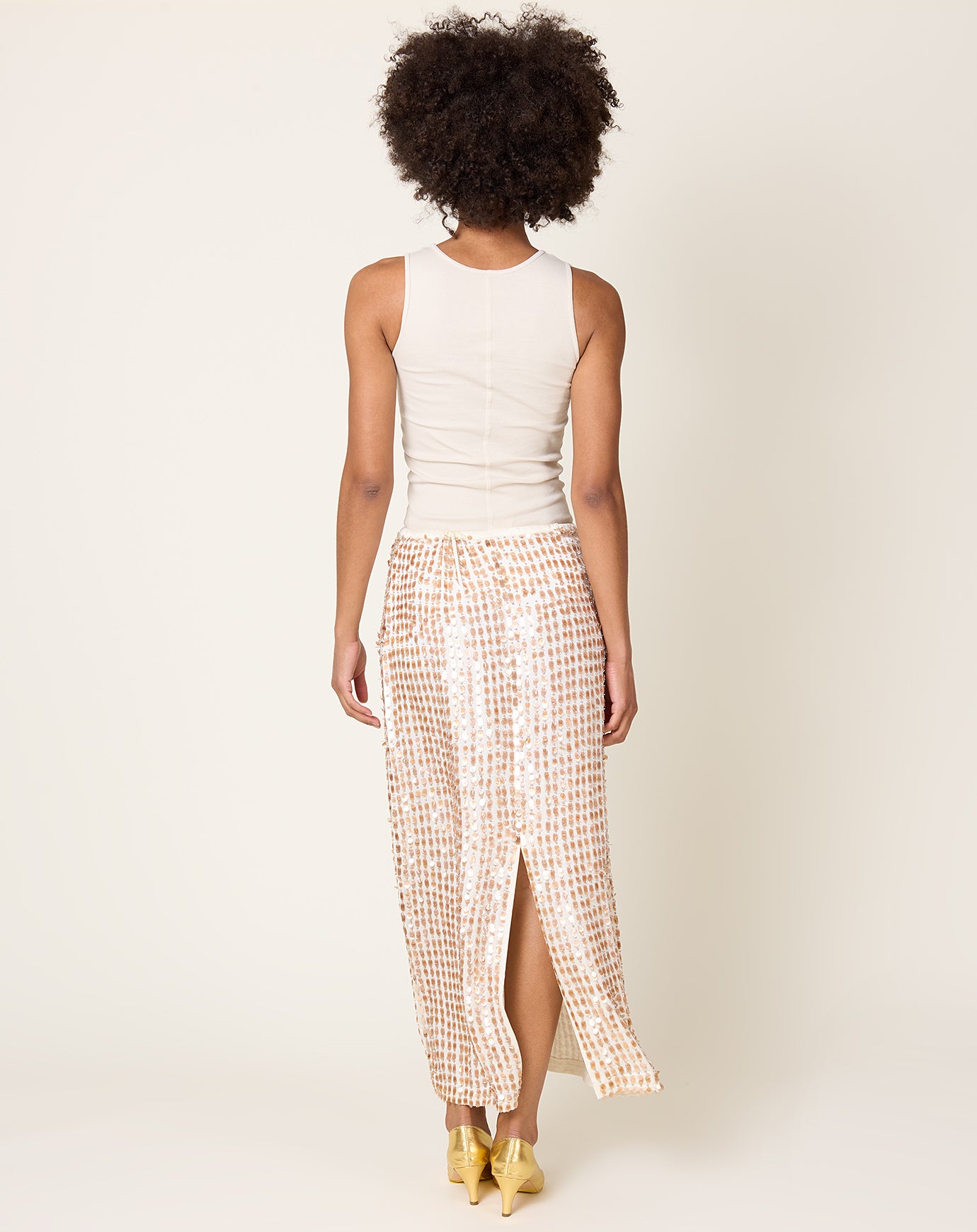 Zankov Marcela Beaded Skirt in Ivory