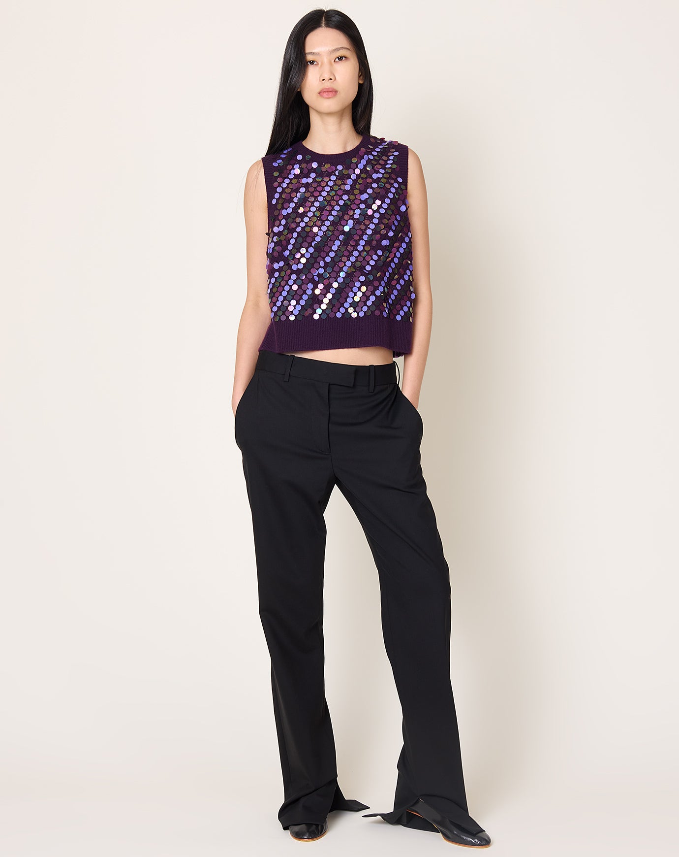 Zankov Oliver Vest in Chocolate Multi Sequin