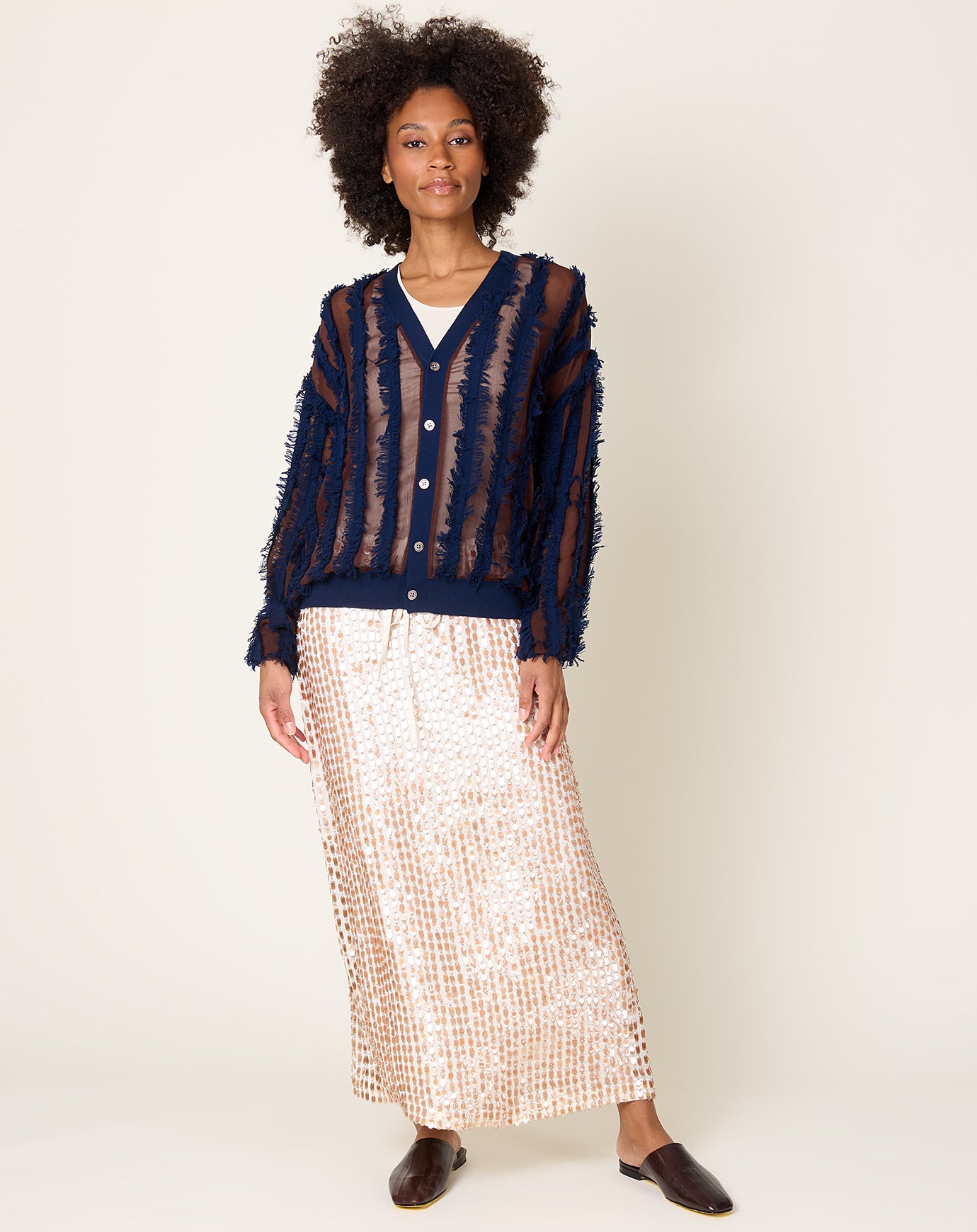 Zankov Oscar Cardigan in Midnight & Espresso