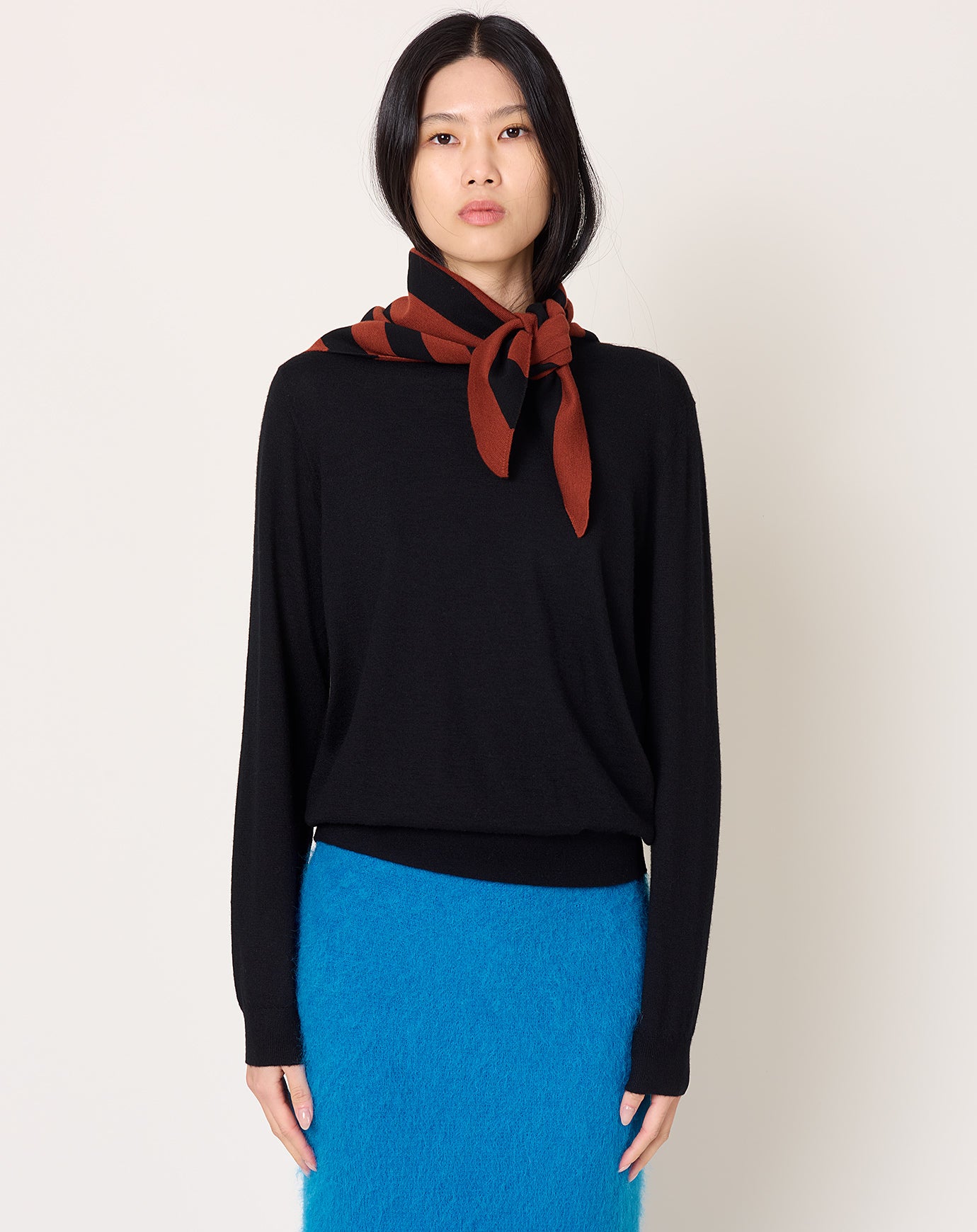 Zankov Timy Scarf in Suede/Black