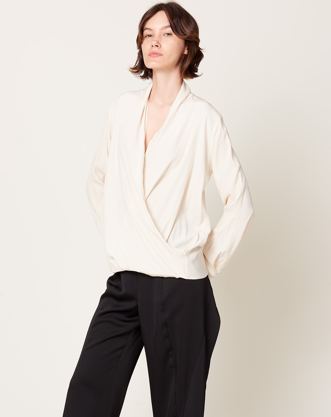 Zero + Maria Cornejo Jazmin Shirt in White Pepper