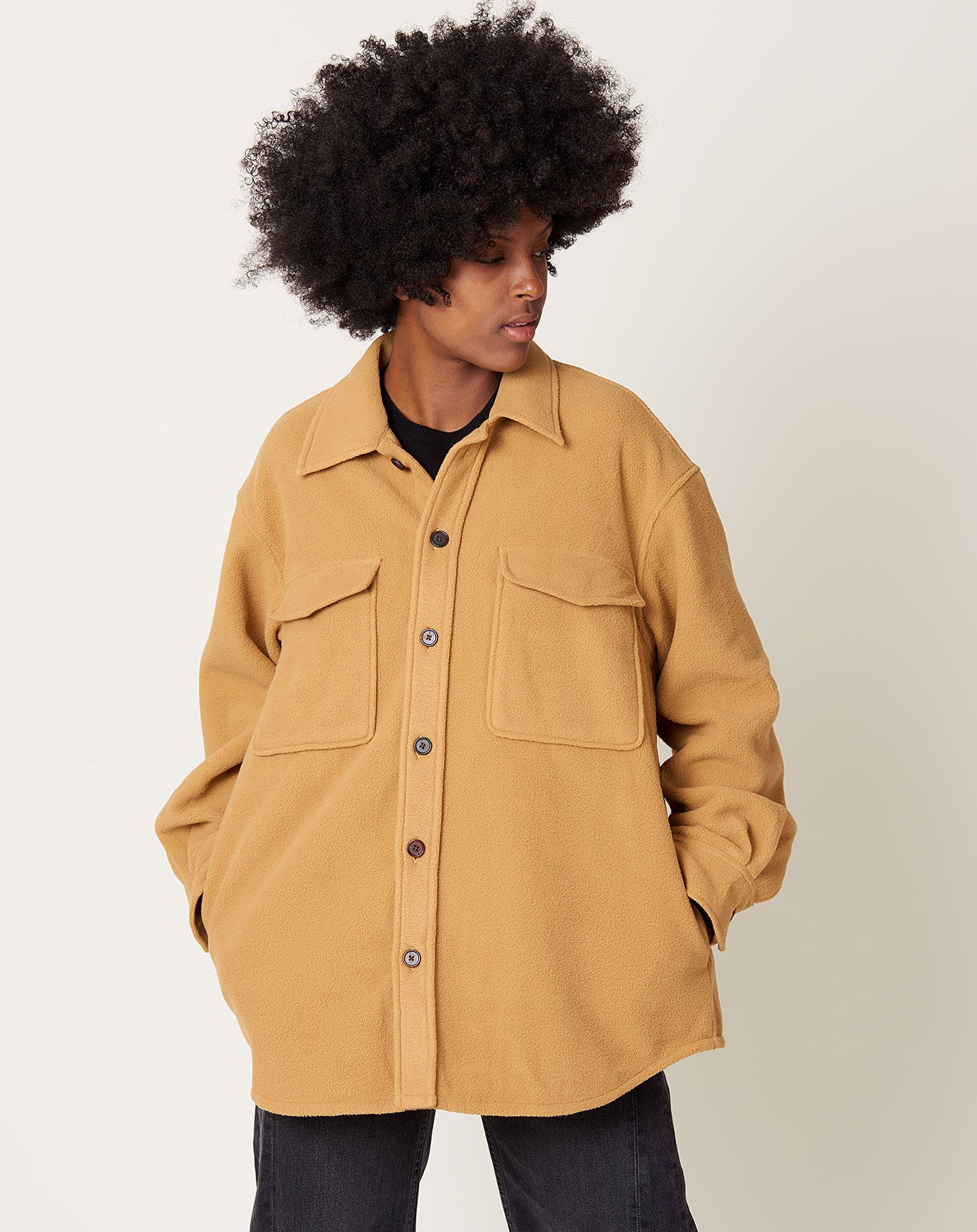 6397 Fleece Overshirt in Honey