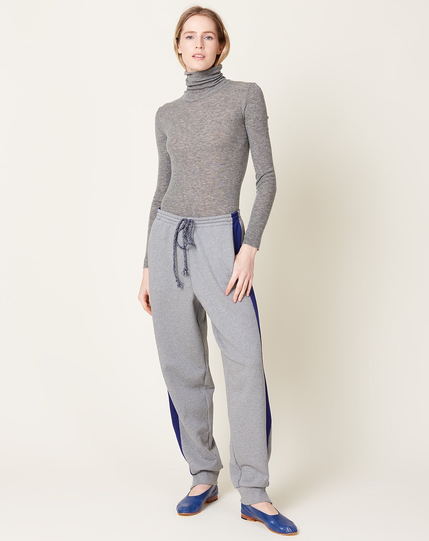 6397 Striped Sweatpant in Heather Grey