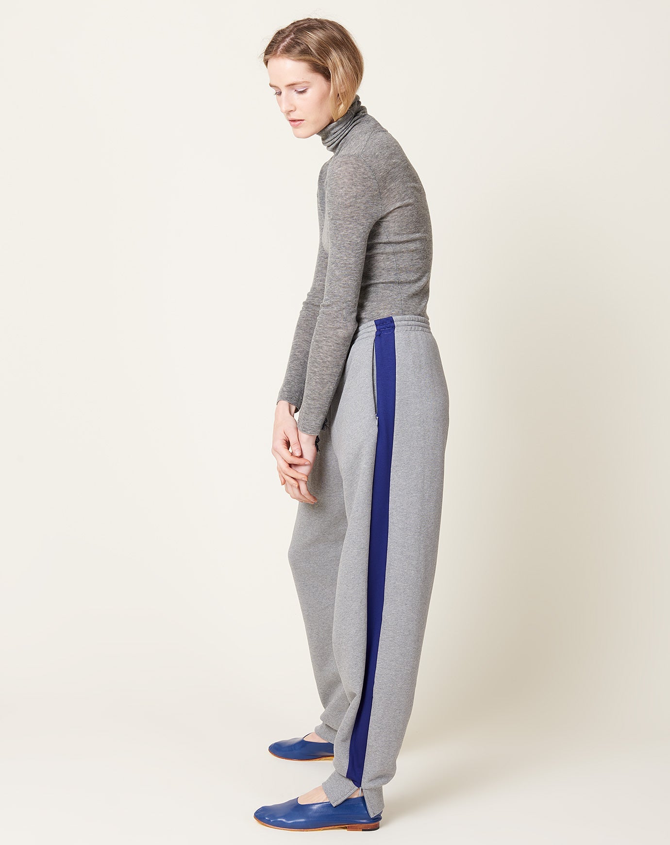 6397 Striped Sweatpant in Heather Grey