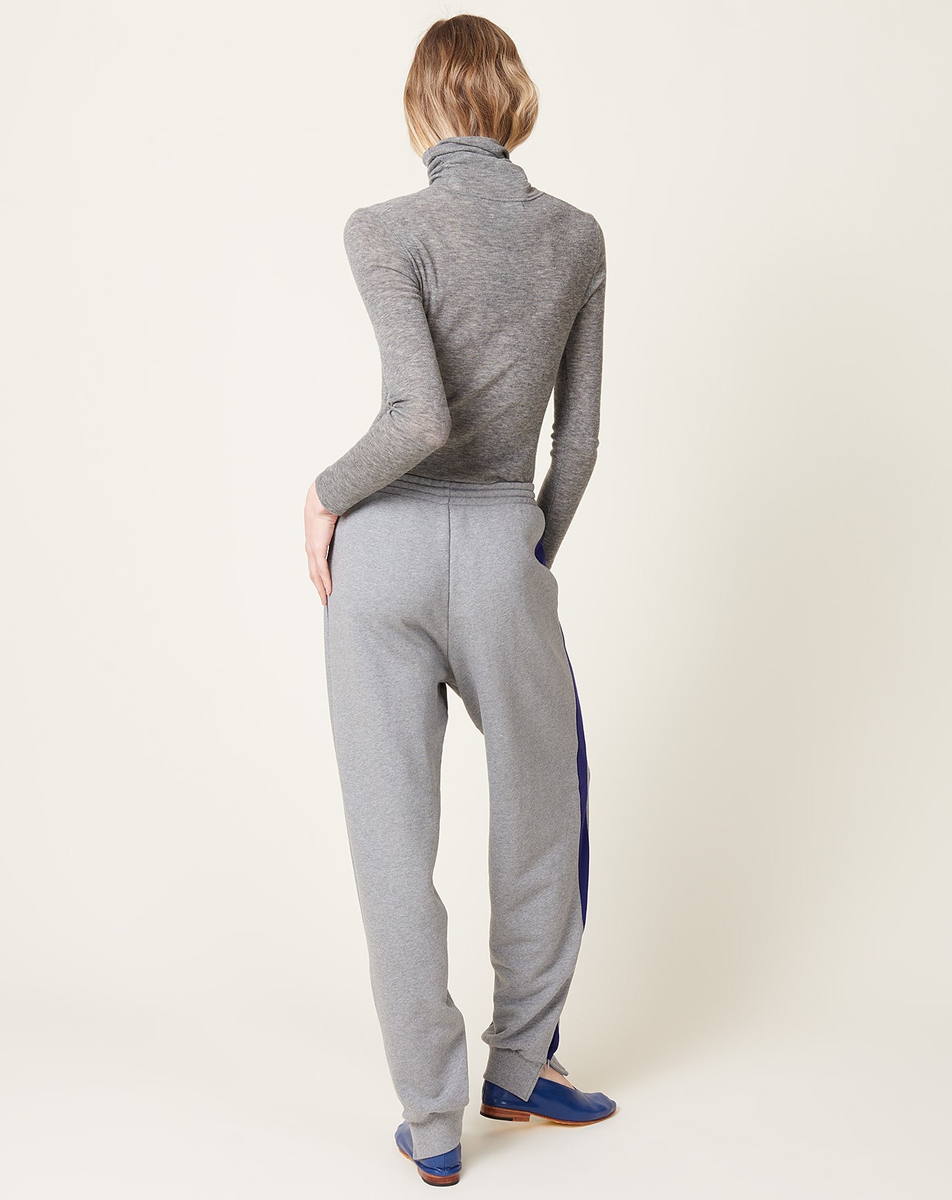 6397 Striped Sweatpant in Heather Grey