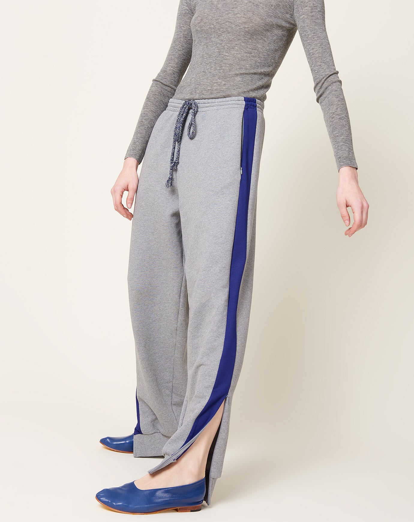 6397 Striped Sweatpant in Heather Grey