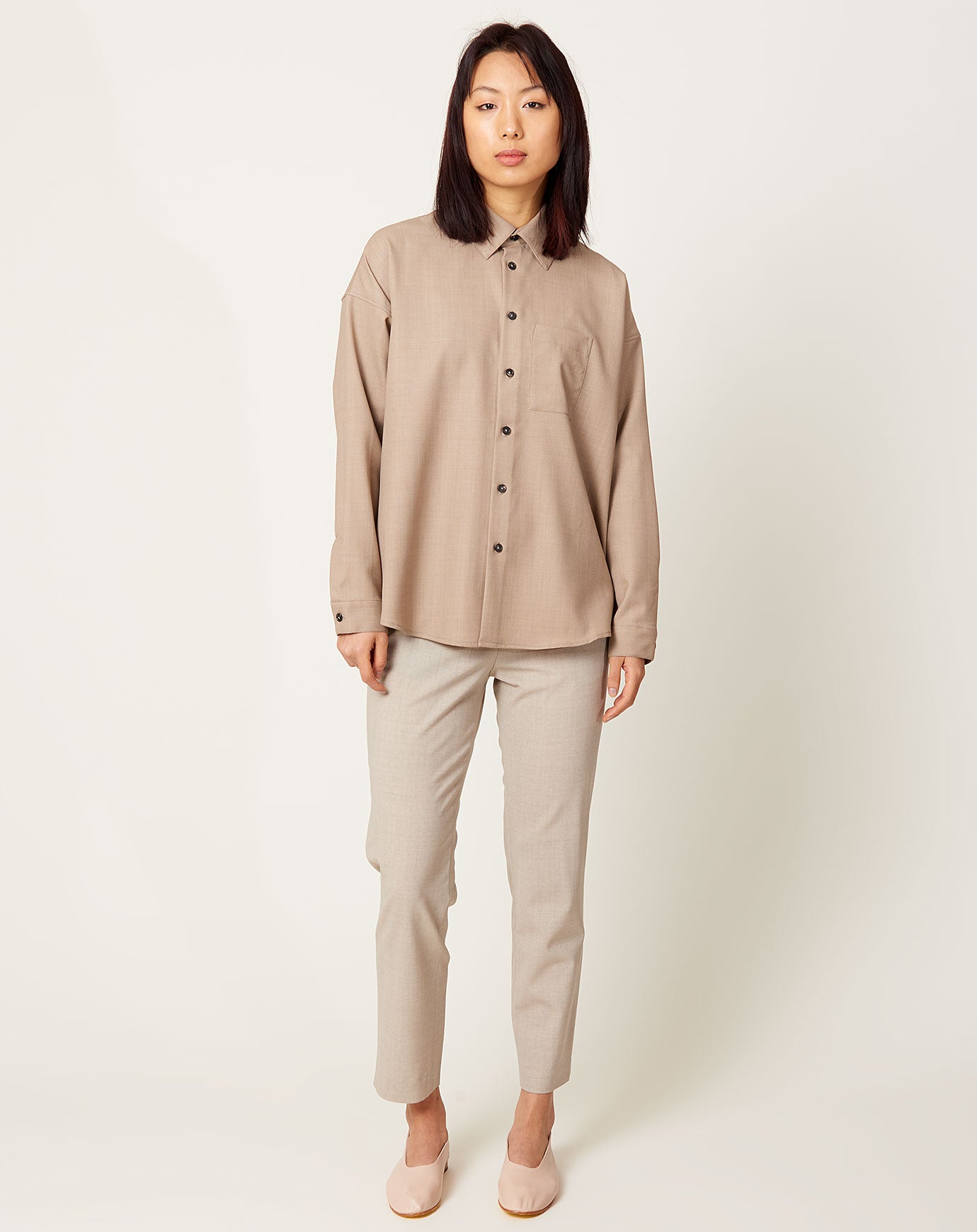 6397 Uniform Top in Oatmeal Heather