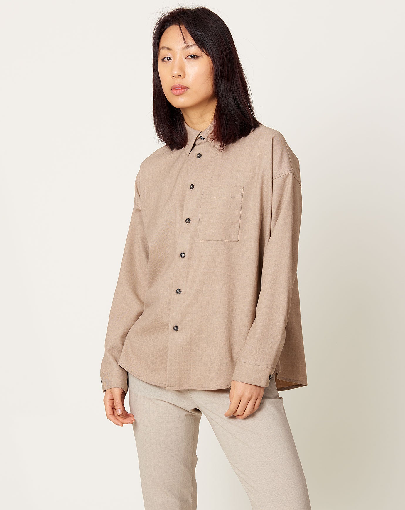 6397 Uniform Top in Oatmeal Heather