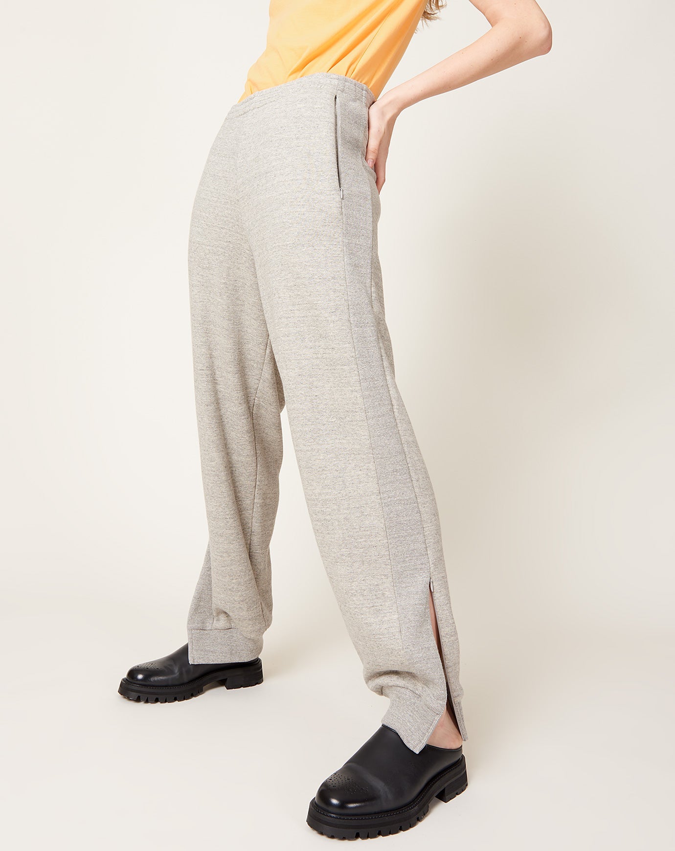 6397 Zip Cuff Sweatpant in Heather Grey