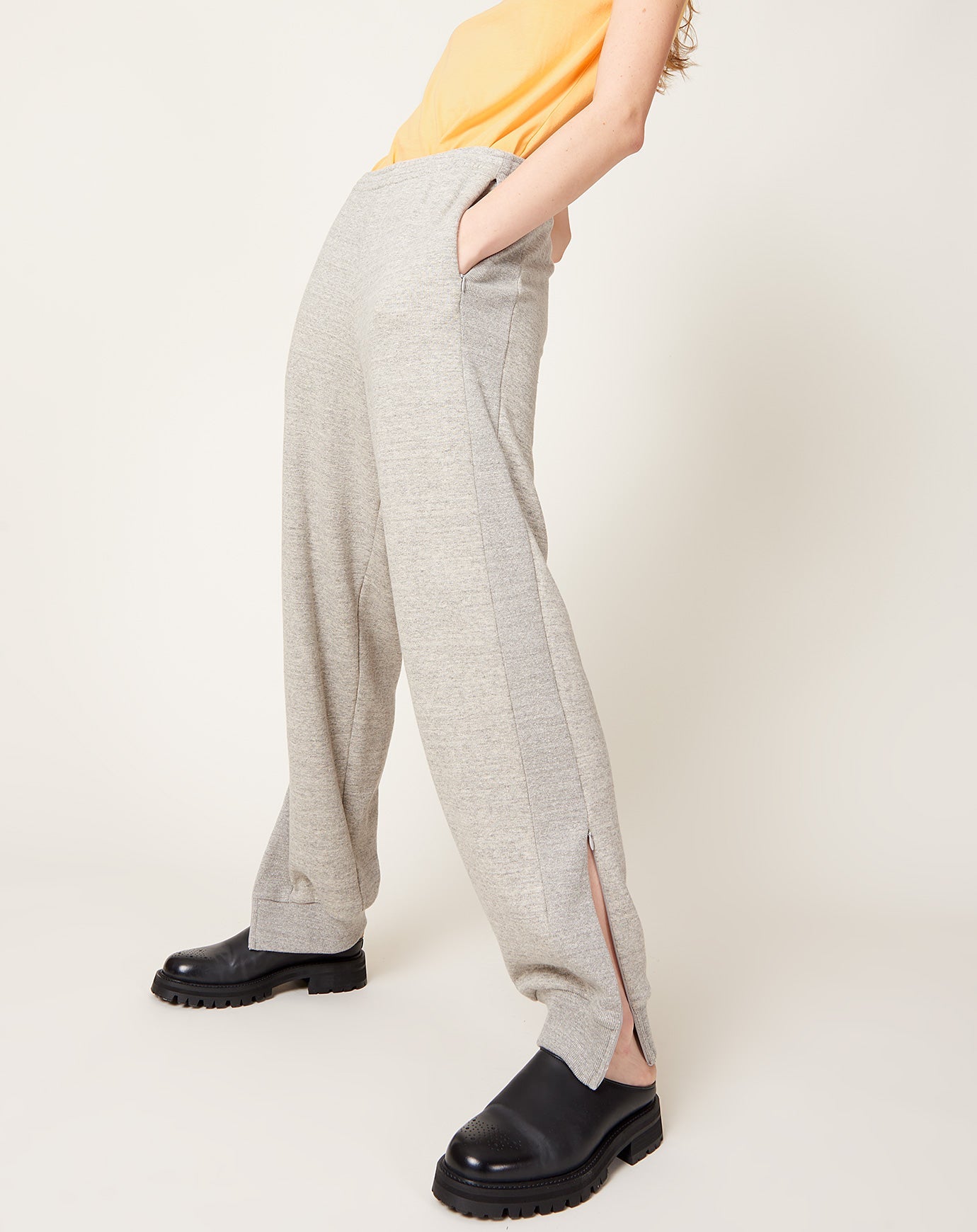 6397 Zip Cuff Sweatpant in Heather Grey