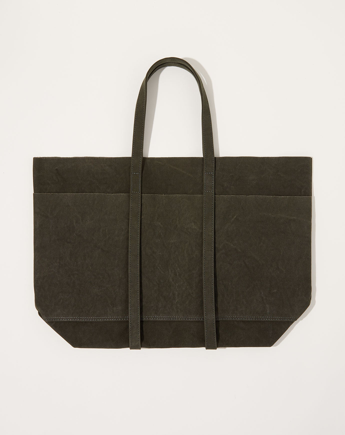 Amiacalva Washed Canvas 6 Pocket Tote in Olive