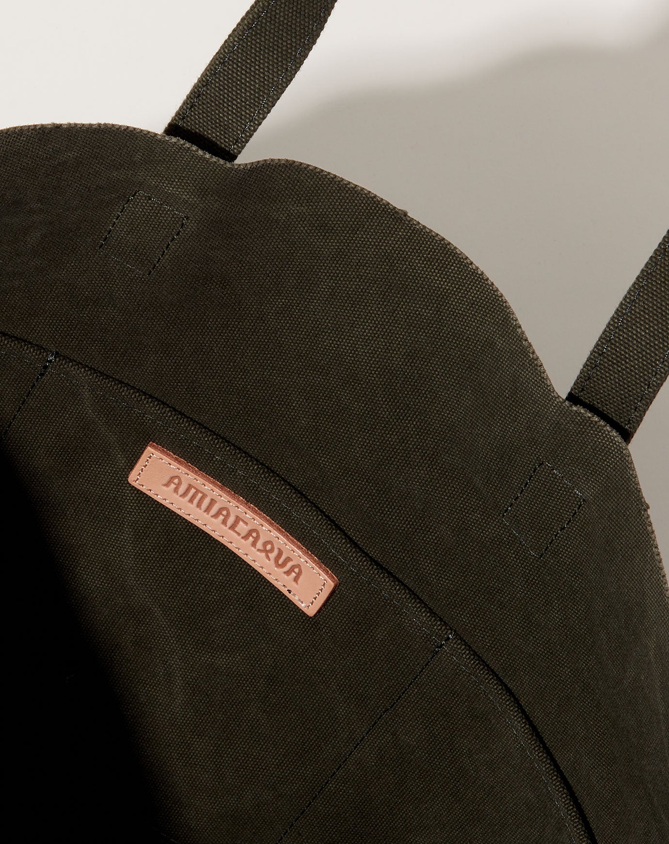 Amiacalva Washed Canvas 6 Pocket Tote in Olive