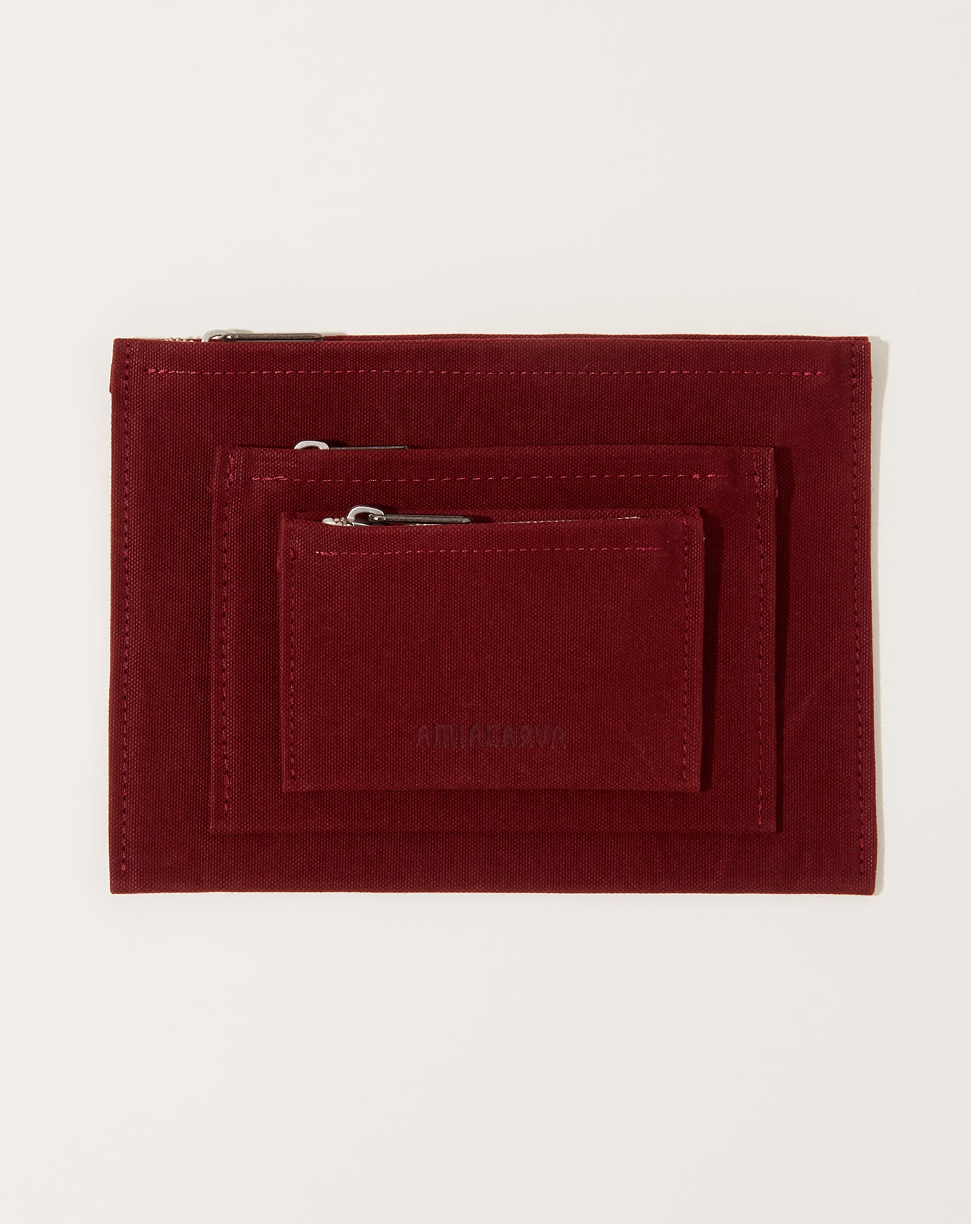 Amiacalva Washed Canvas Pouch in Burgundy