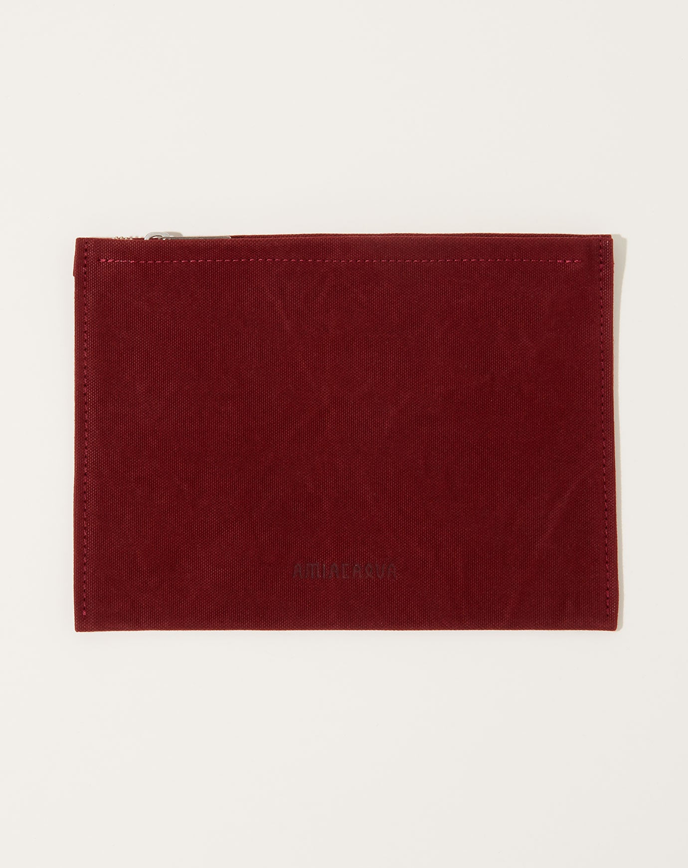 Amiacalva Washed Canvas Pouch in Burgundy