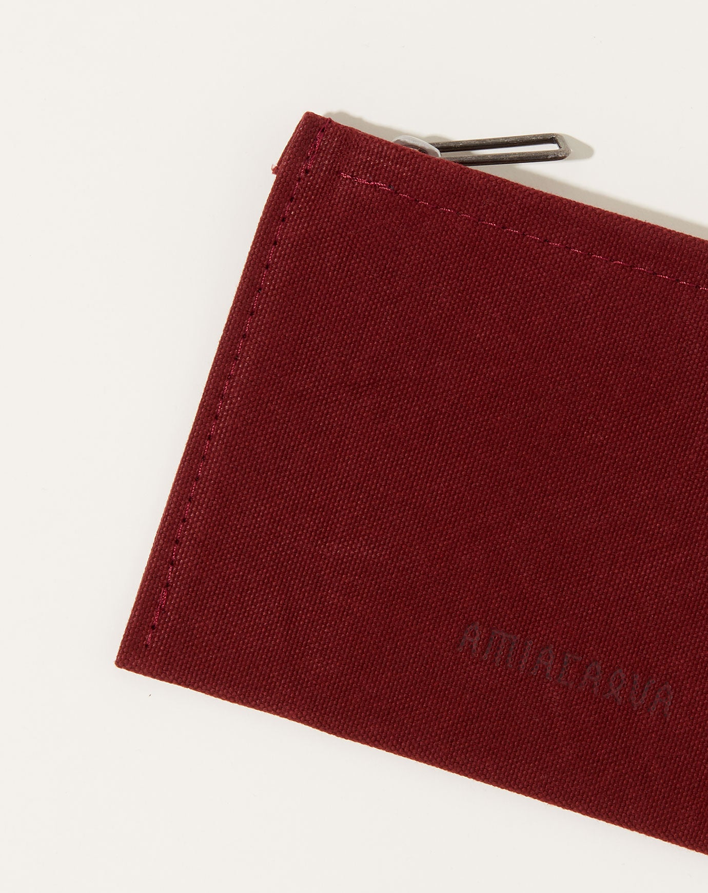 Amiacalva Washed Canvas Pouch in Burgundy