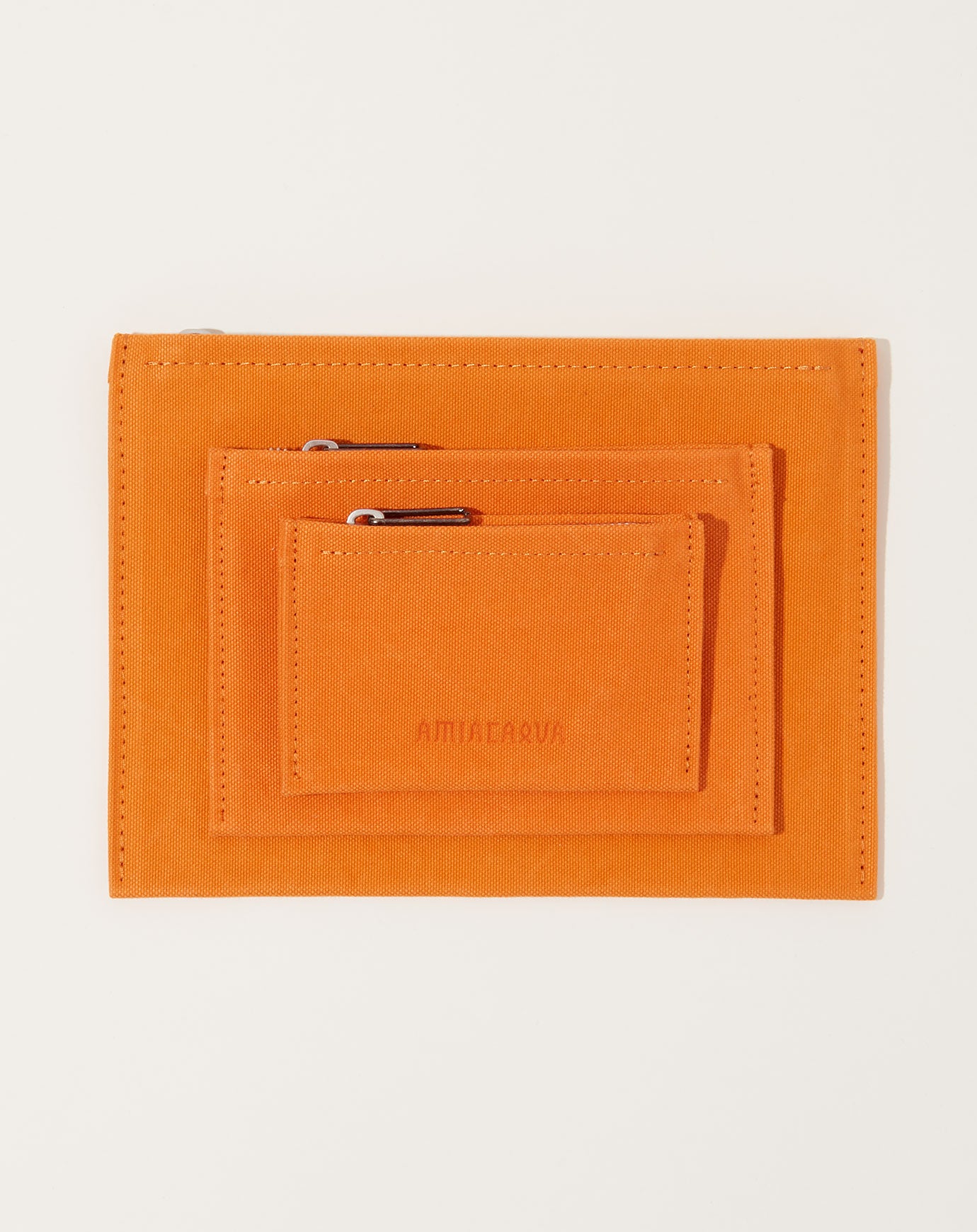 Amiacalva Washed Canvas Pouch in Orange