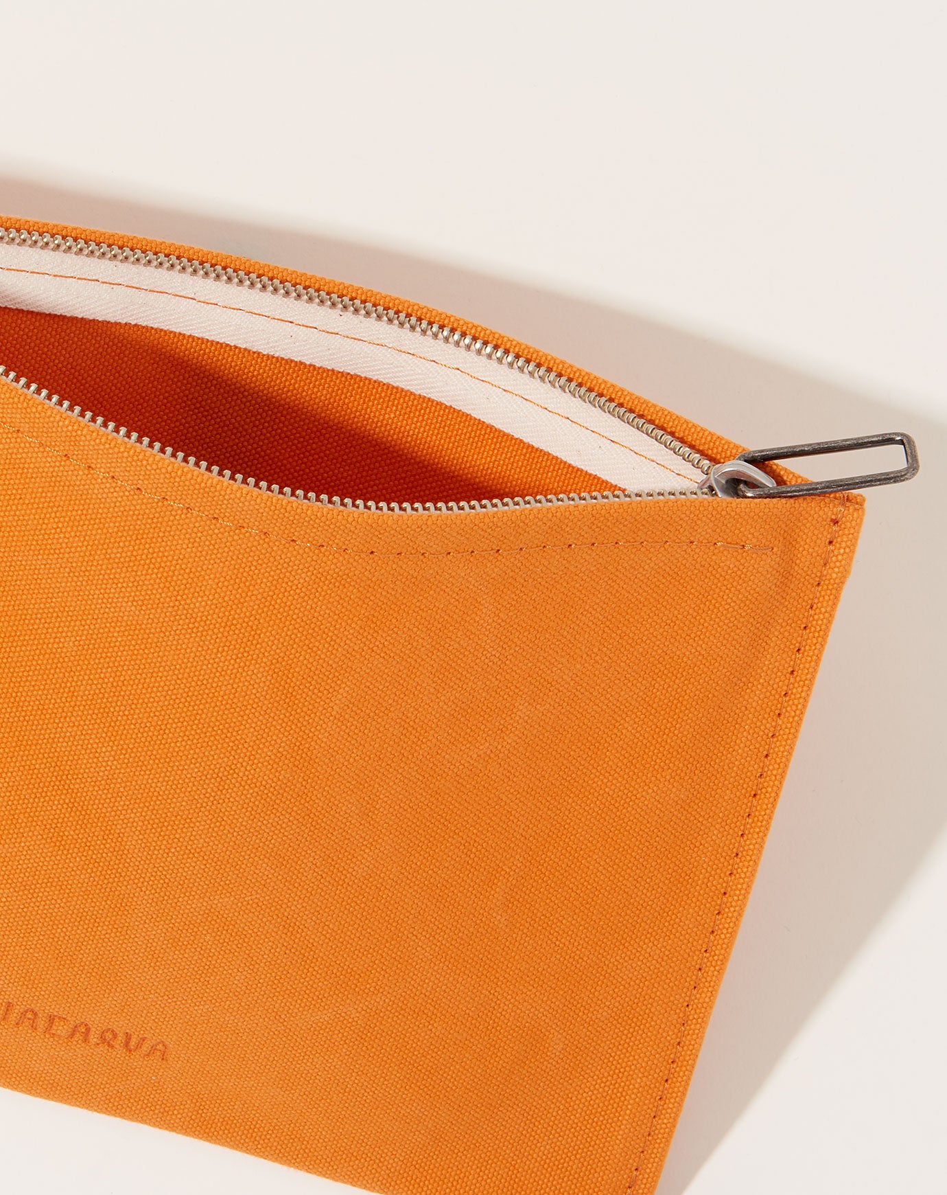 Amiacalva Washed Canvas Pouch in Orange