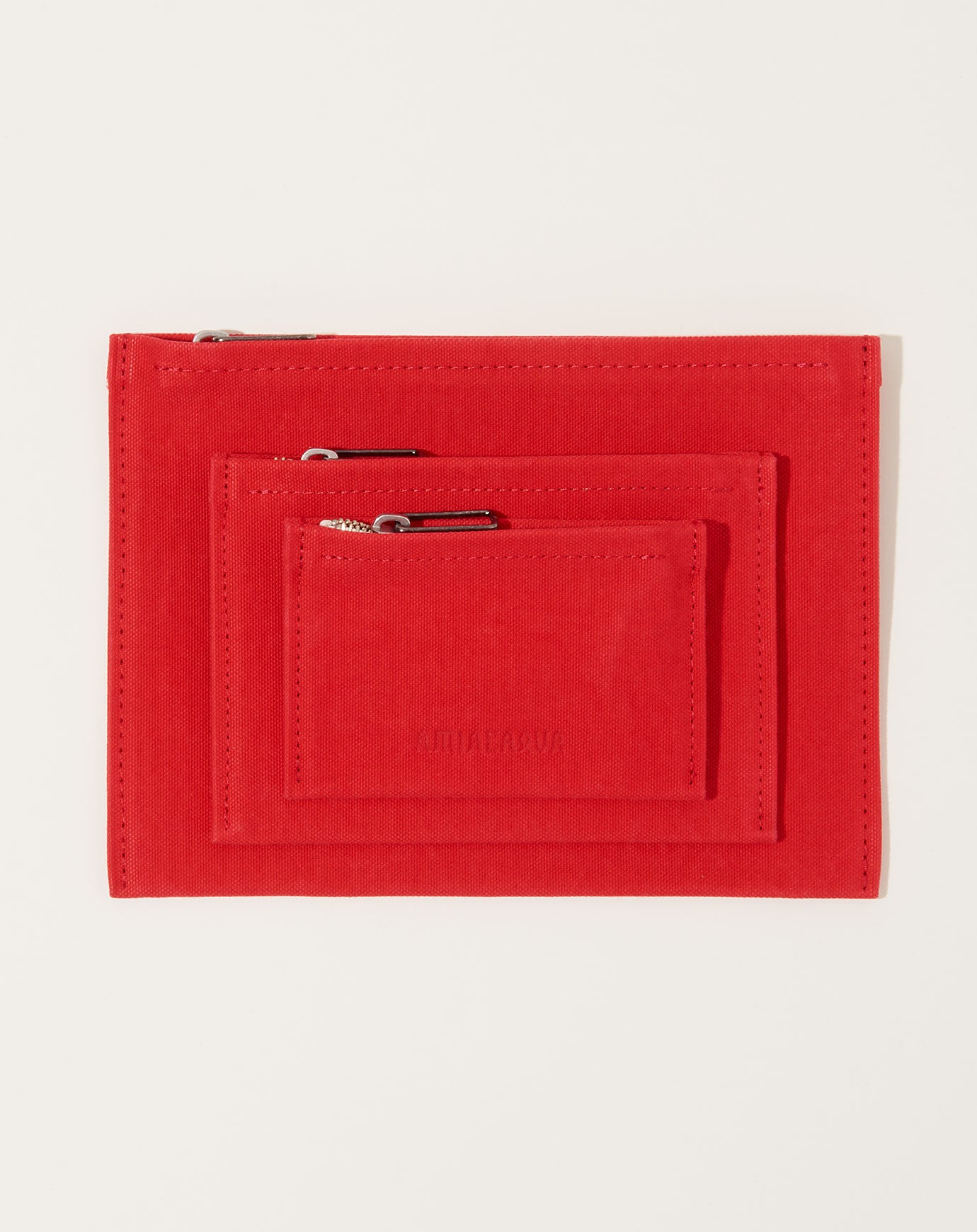 Amiacalva Washed Canvas Pouch in Red