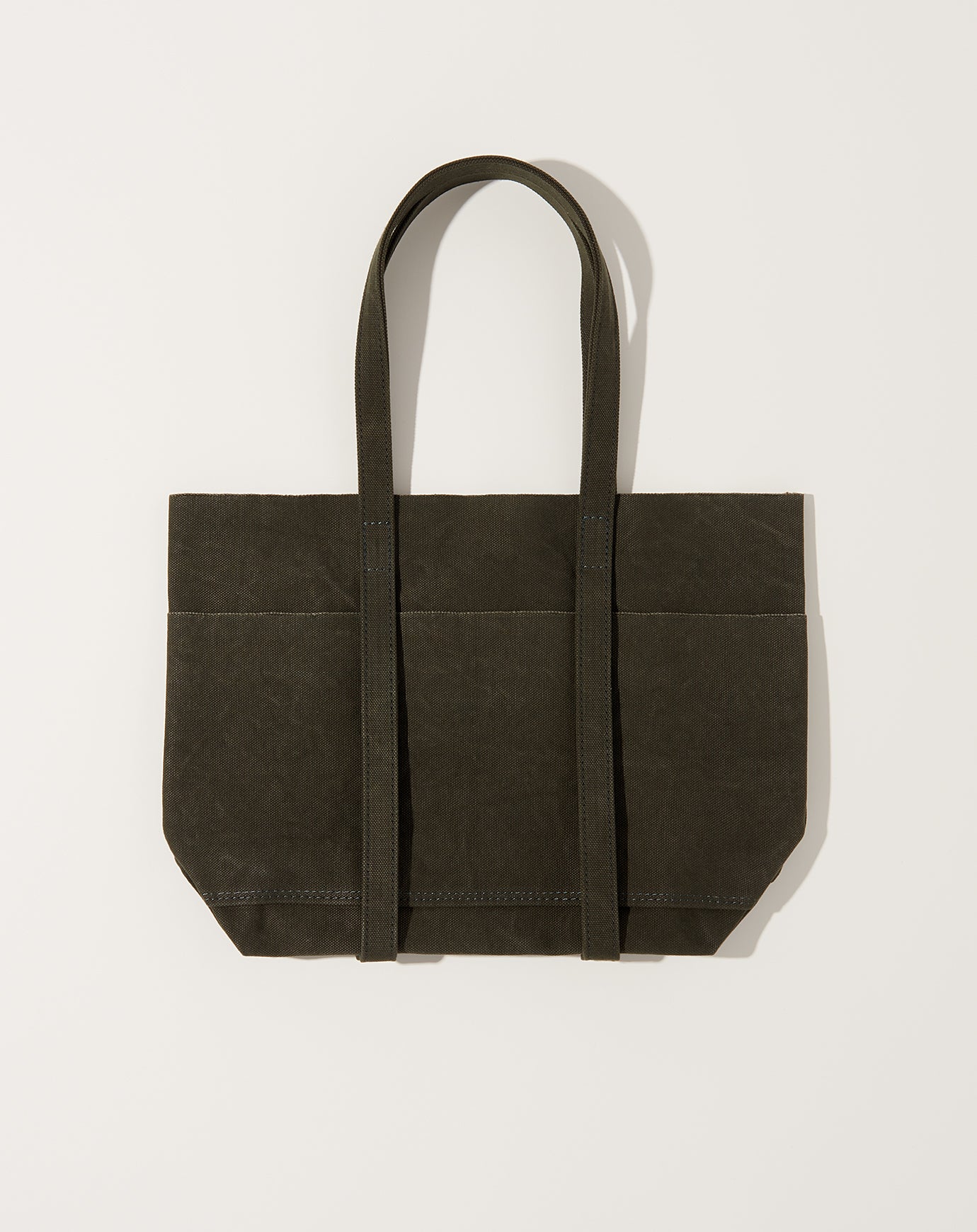 Amiacalva Washed Canvas 6 Pocket Small Tote in Olive