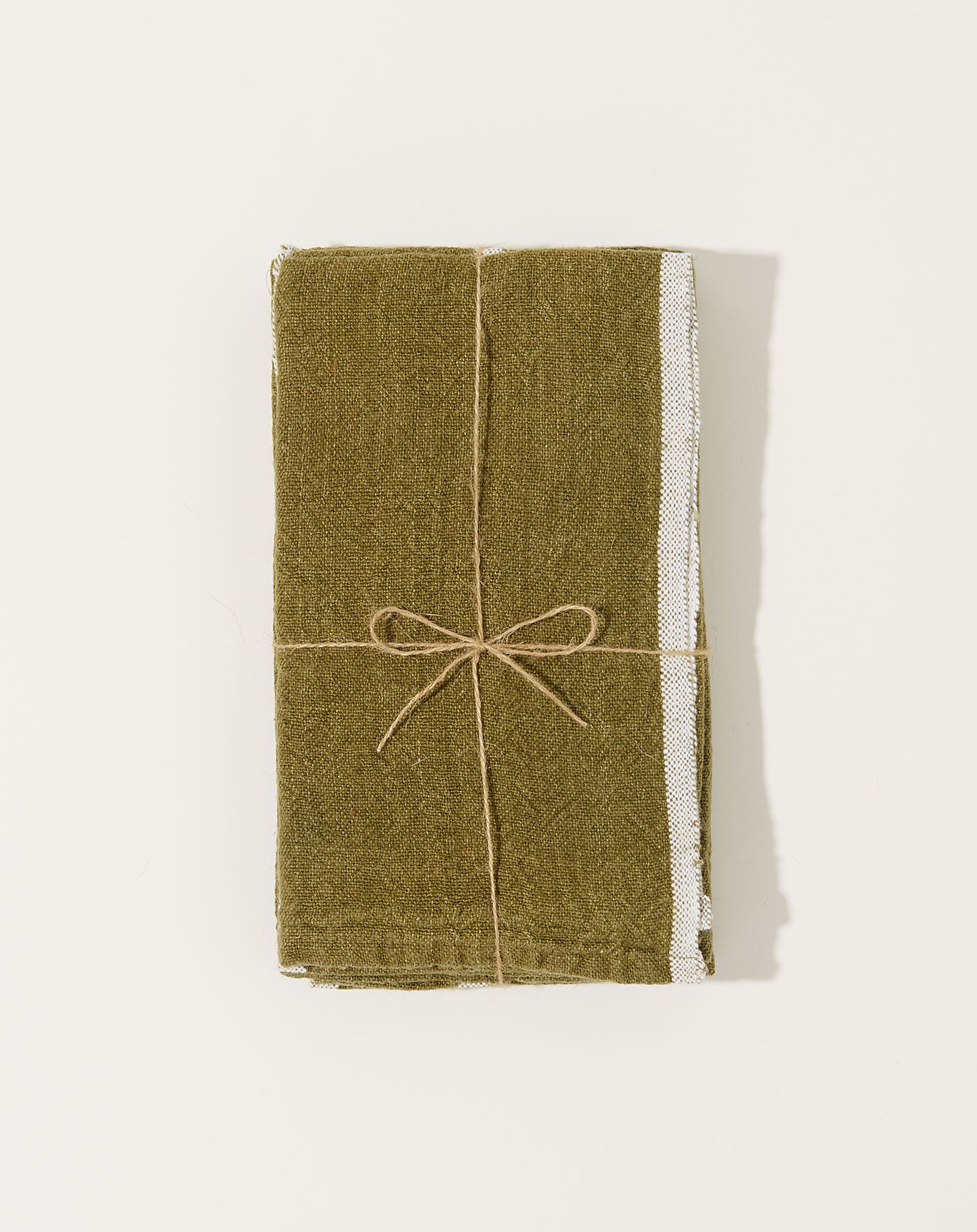 Caravan Chunky Linen Napkins in Forest Green, Set of 5