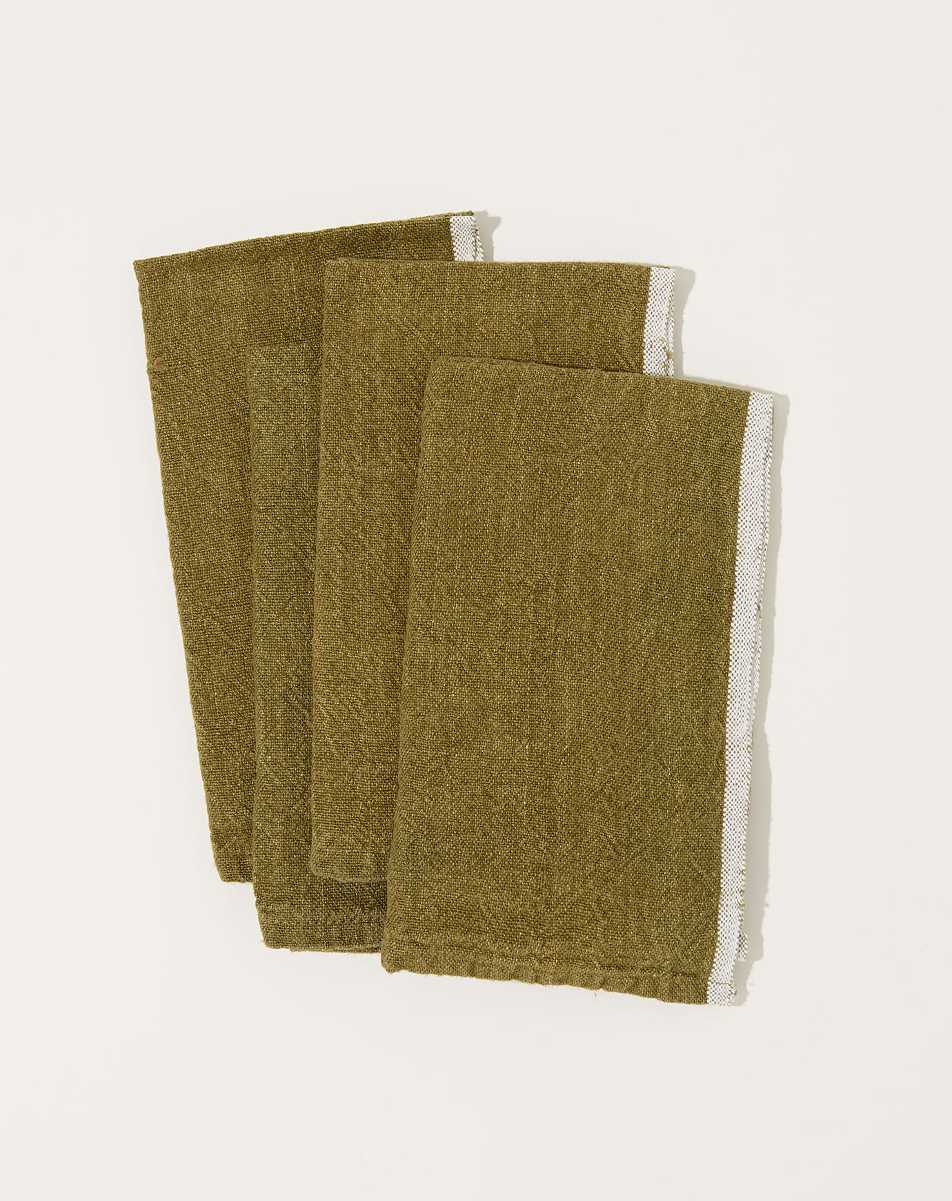 Caravan Chunky Linen Napkins in Forest Green, Set of 5