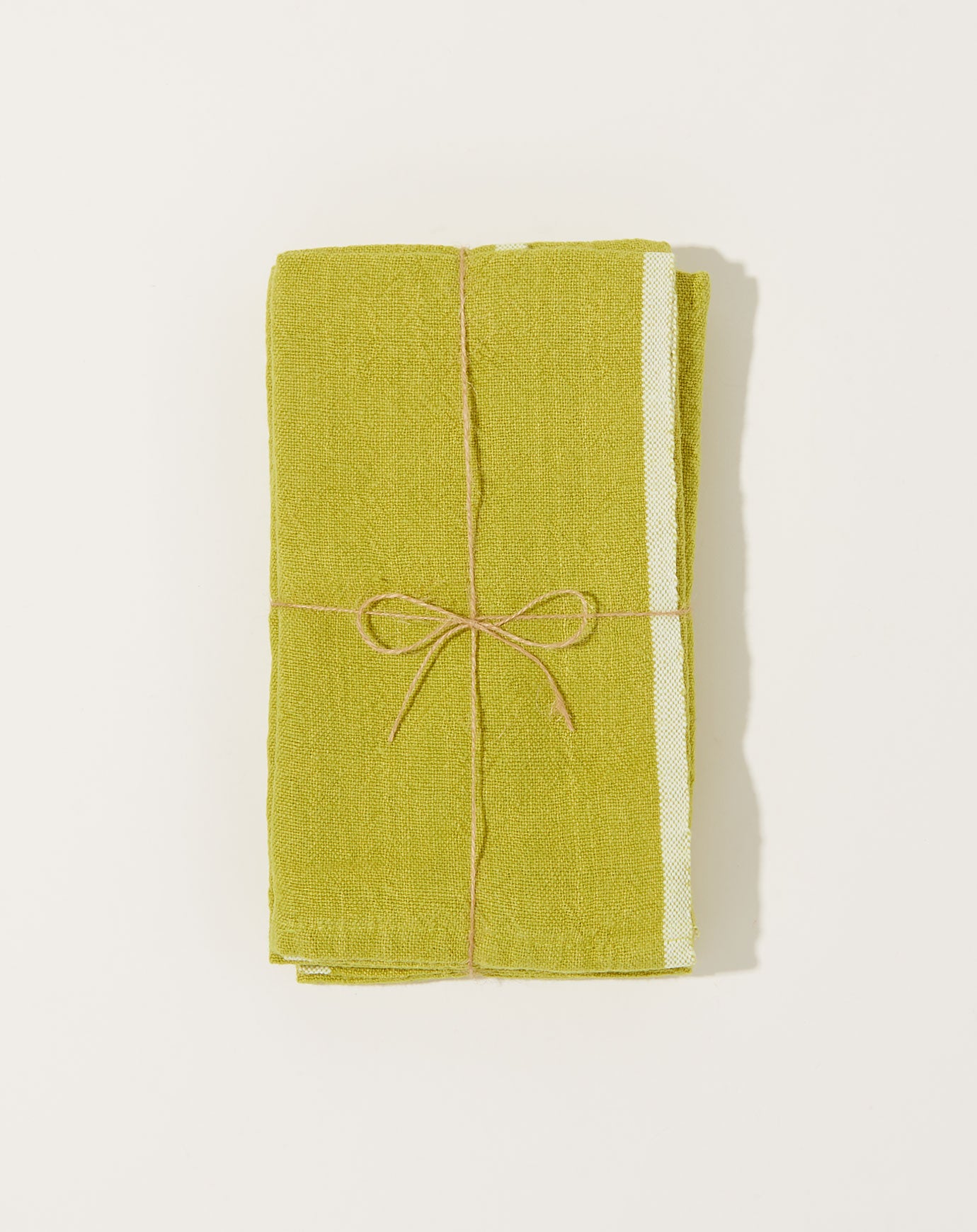 Caravan Chunky Linen Napkins in Lime, Set of 4