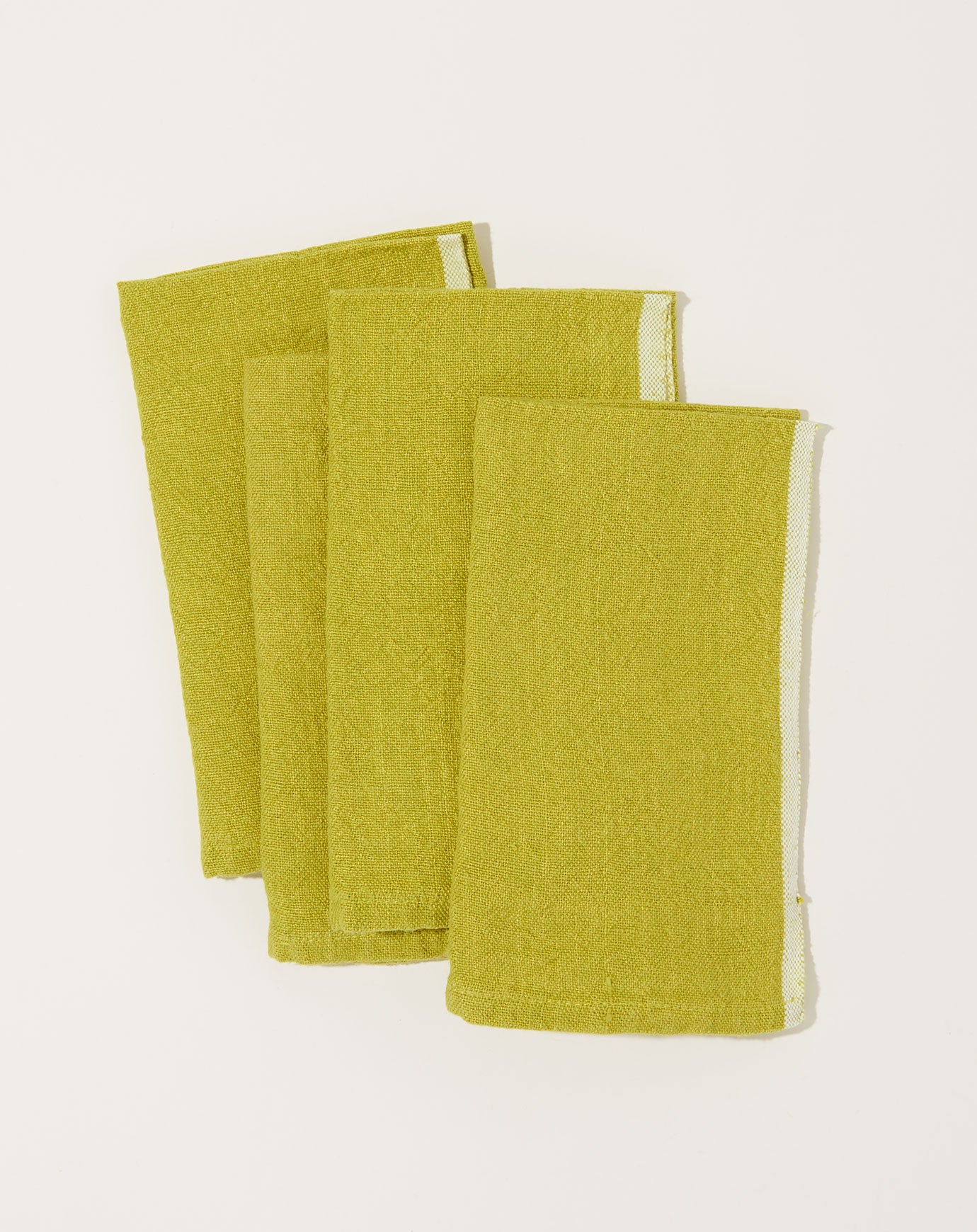 Caravan Chunky Linen Napkins in Lime, Set of 4