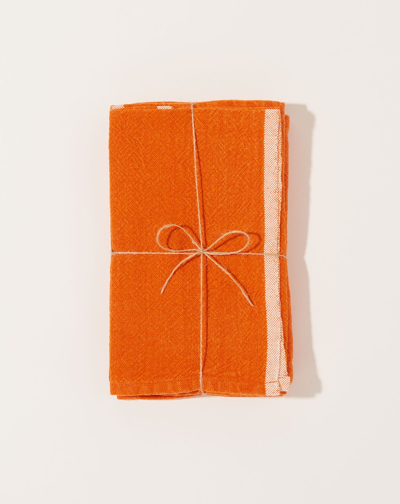 Caravan Chunky Linen Napkins in Orange, Set of 4