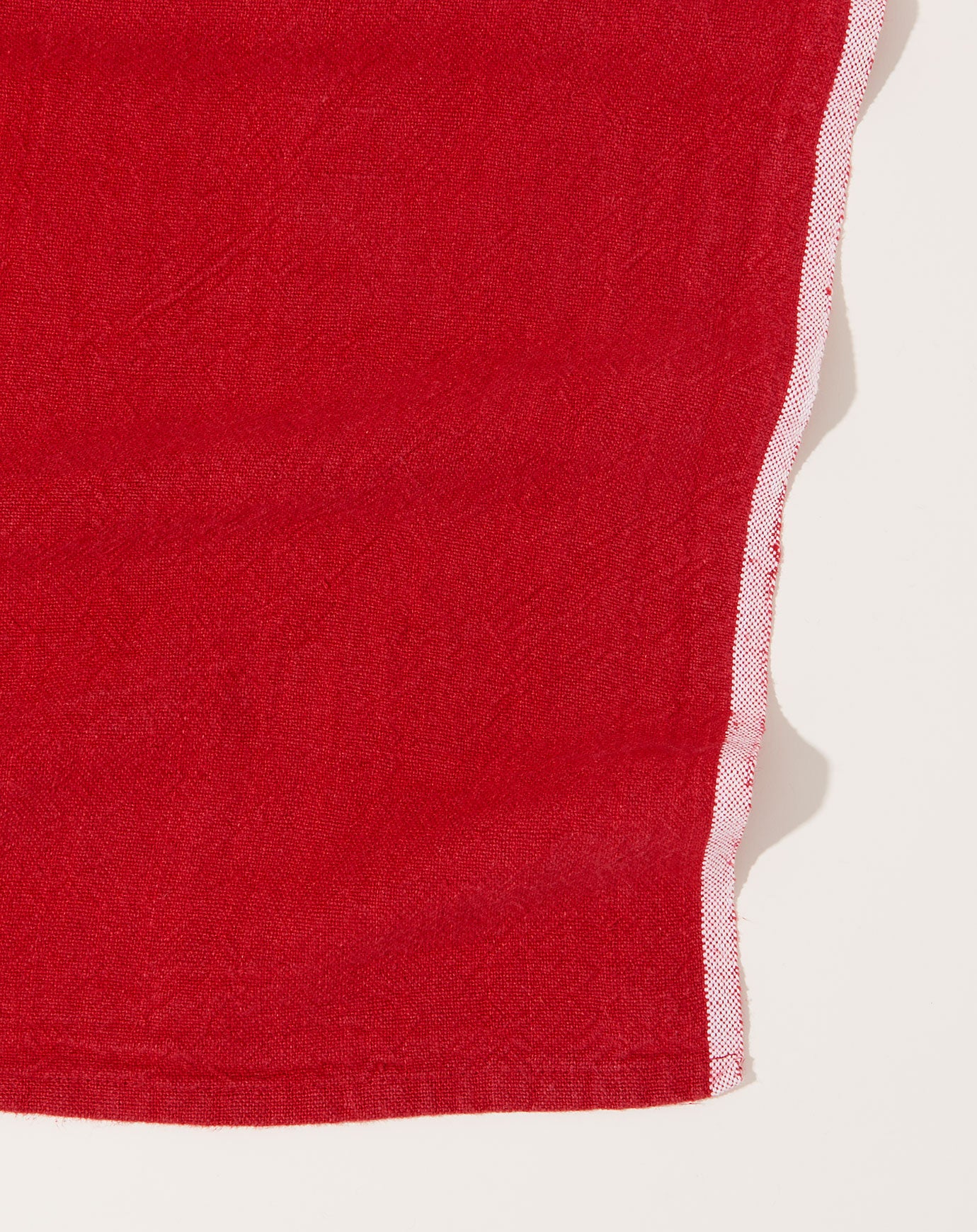 Caravan Chunky Linen Towels in Red, Set of 2