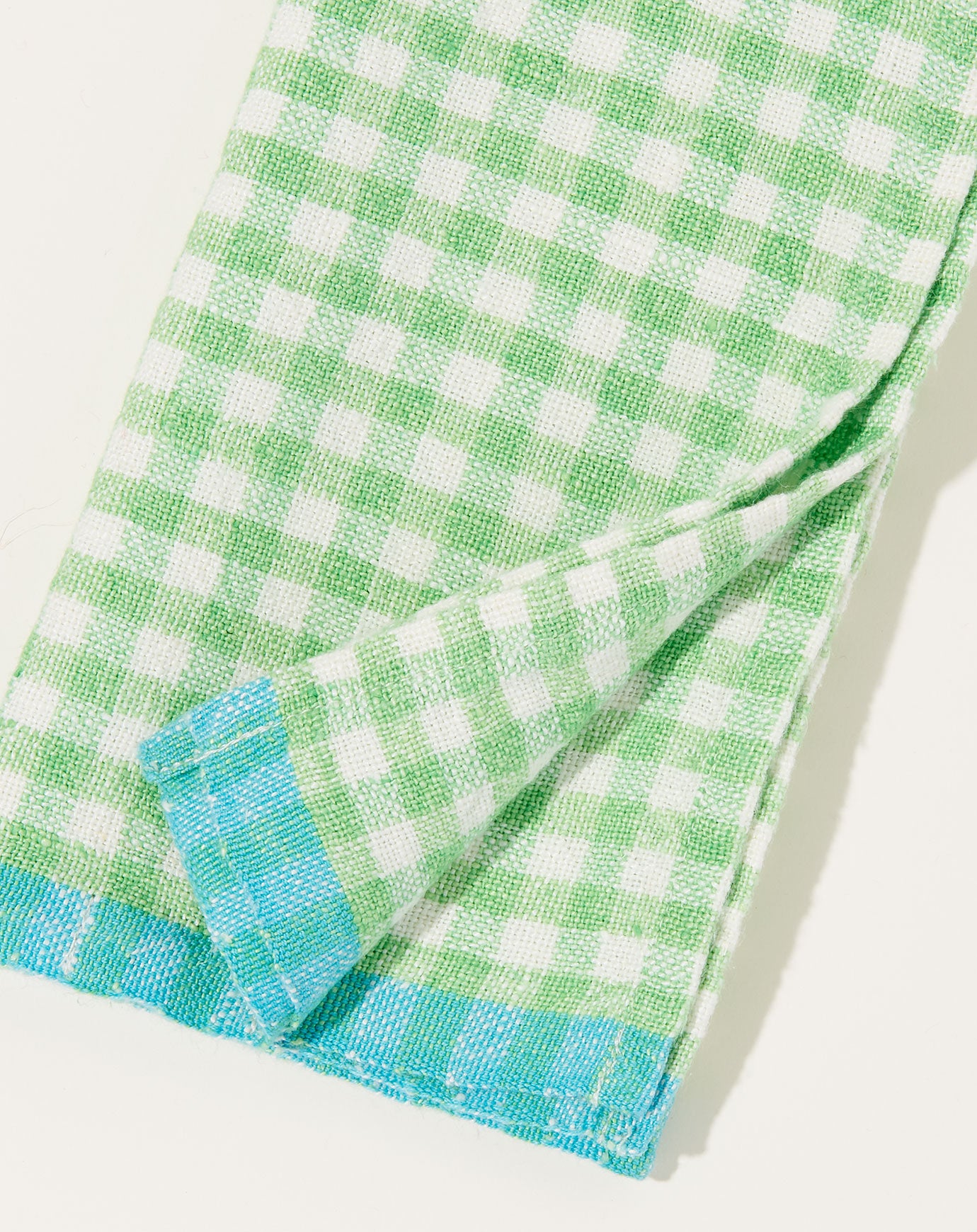 Caravan Two-Tone Gingham Napkins in Lime & Aqua, Set of 4