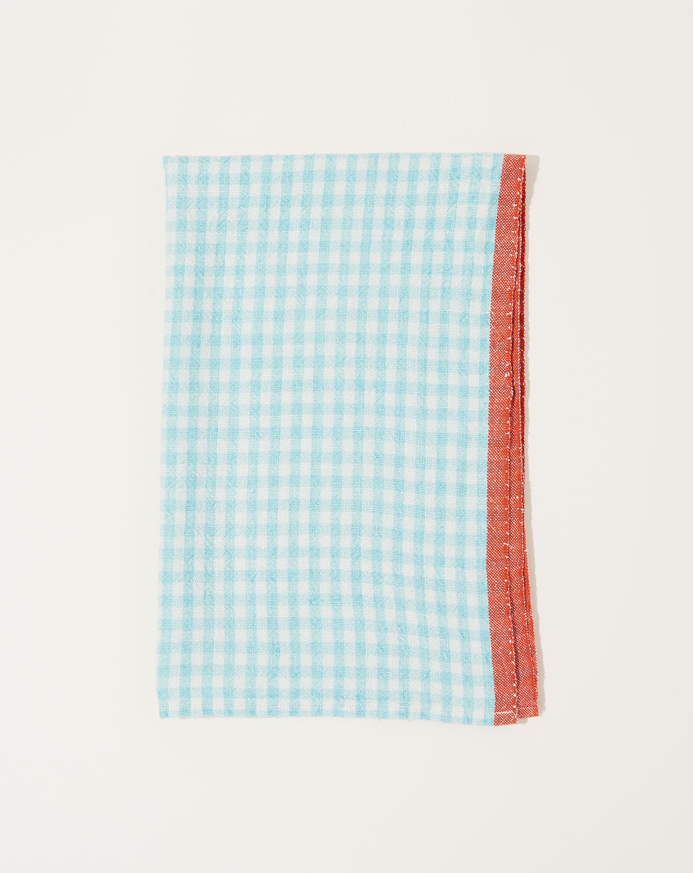 Caravan Two-Tone Gingham Towels in Aqua & Orange, Set of 2