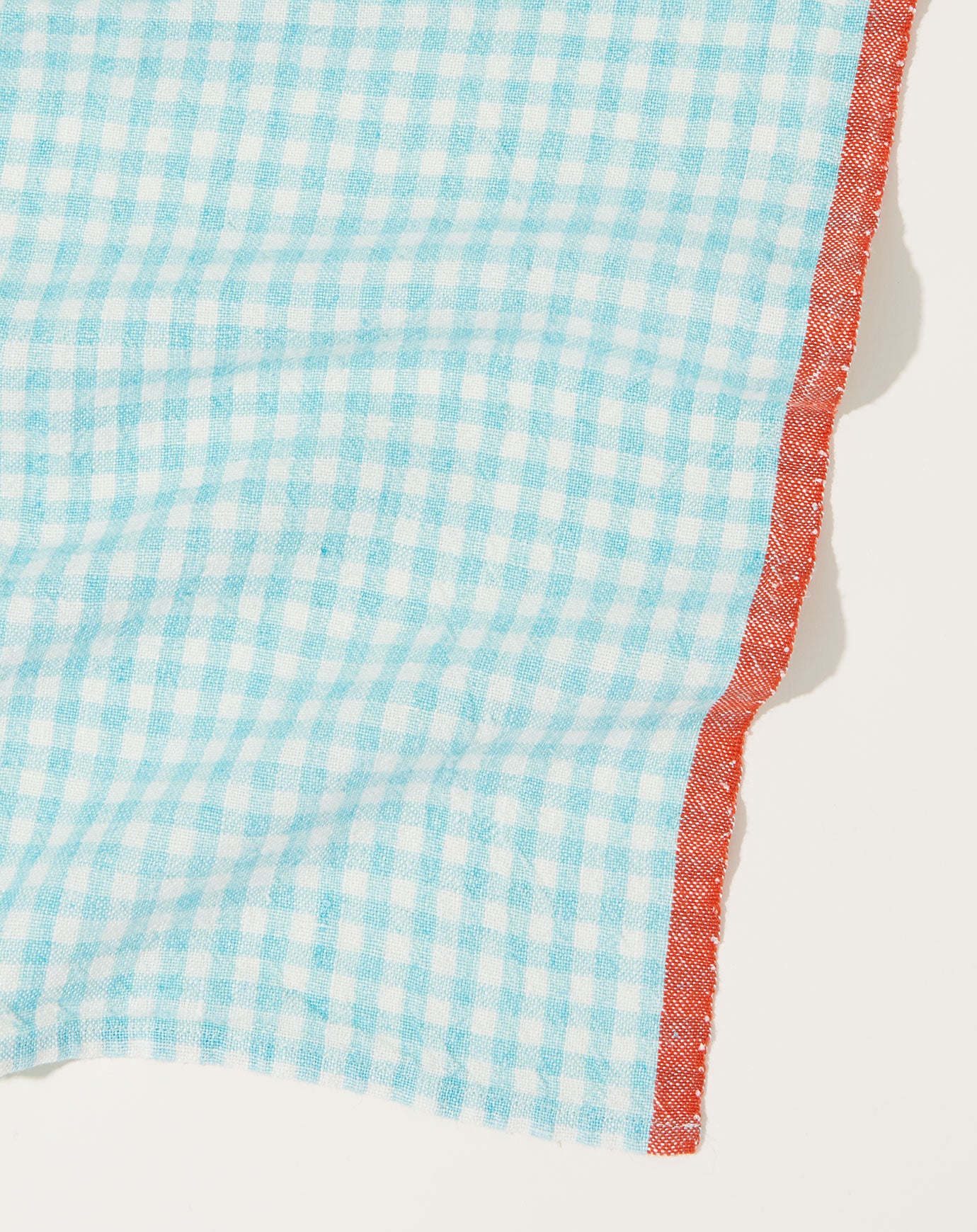 Caravan Two-Tone Gingham Towels in Aqua & Orange, Set of 2