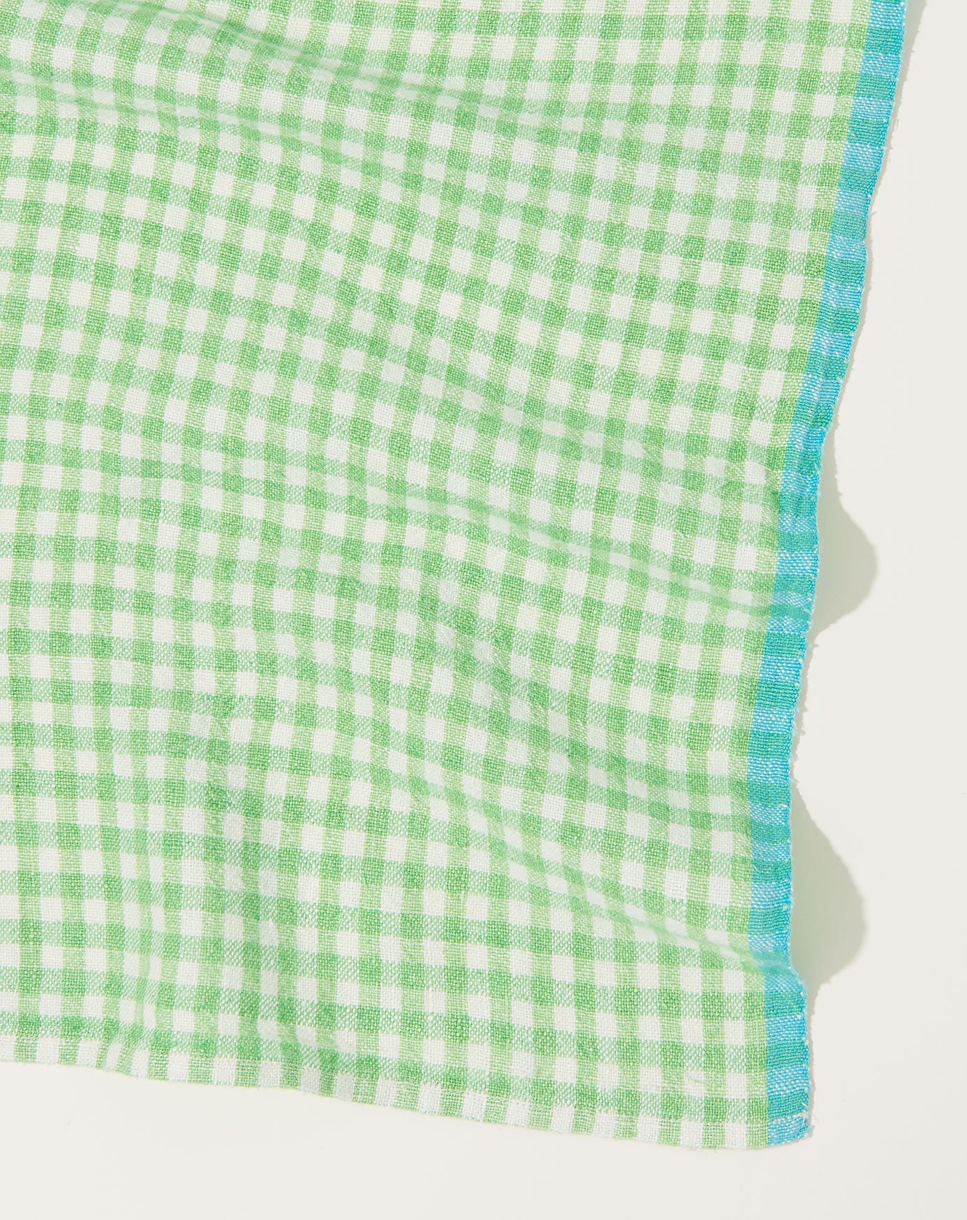 Caravan Two-Tone Gingham Towels in Lime & Aqua, Set of 2