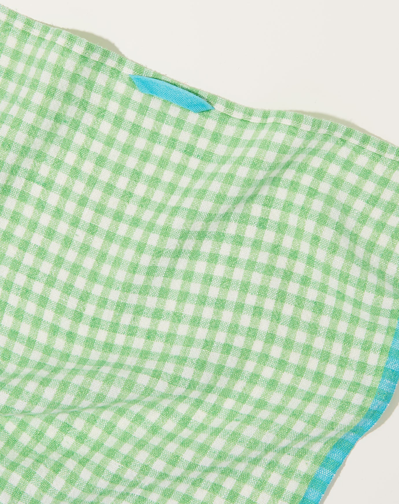 Caravan Two-Tone Gingham Towels in Lime & Aqua, Set of 2