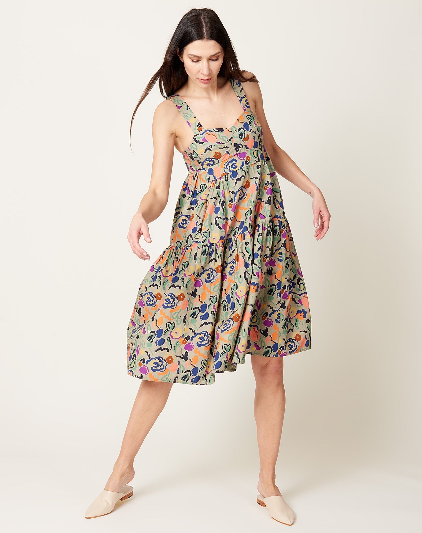 Caron Callahan Danya Dress in Graphic Floral Poplin