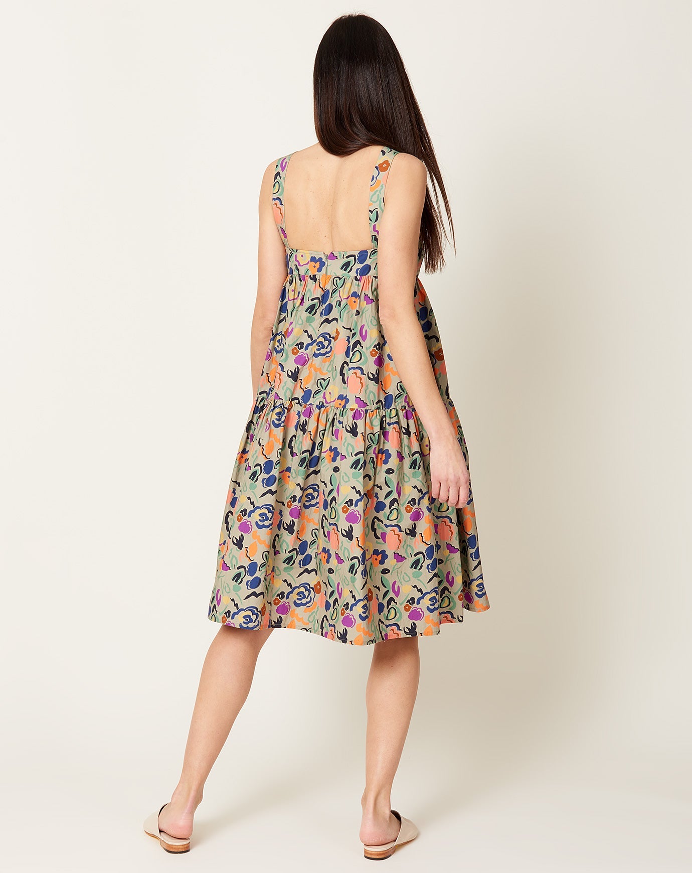 Caron Callahan Danya Dress in Graphic Floral Poplin