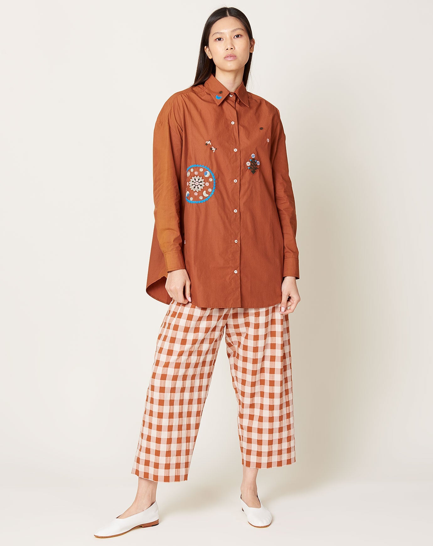 Caron Callahan Francine Shirt in Terra Cotta