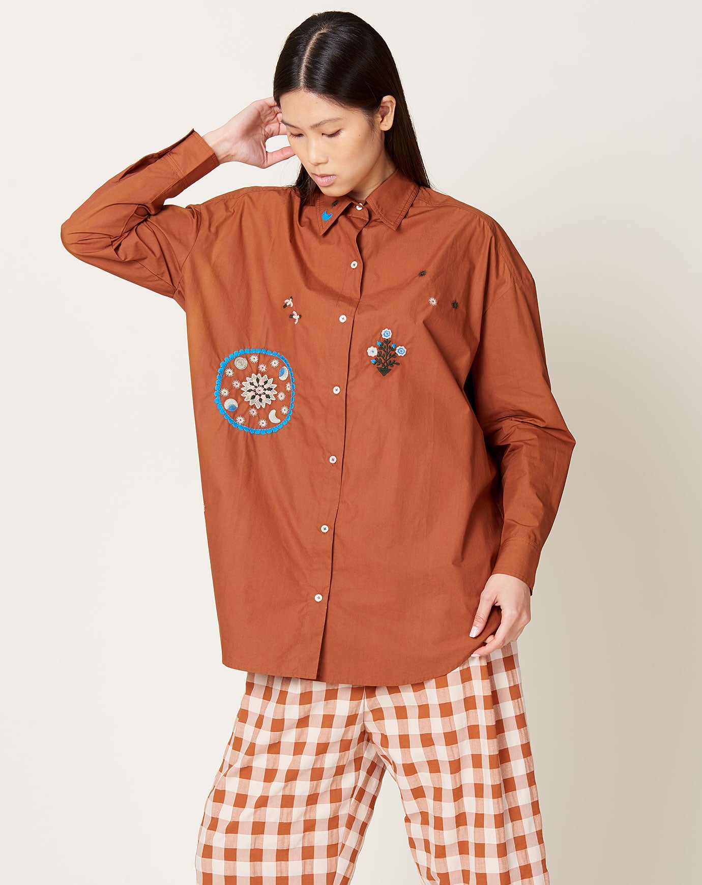 Caron Callahan Francine Shirt in Terra Cotta