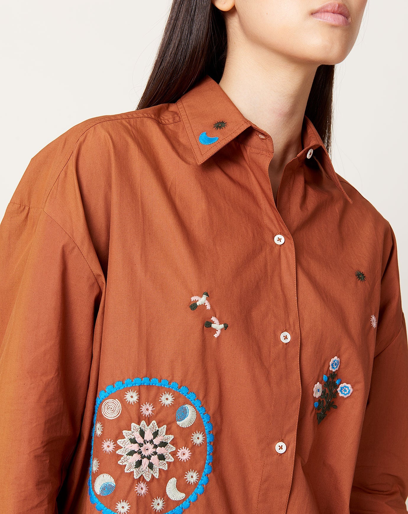 Caron Callahan Francine Shirt in Terra Cotta