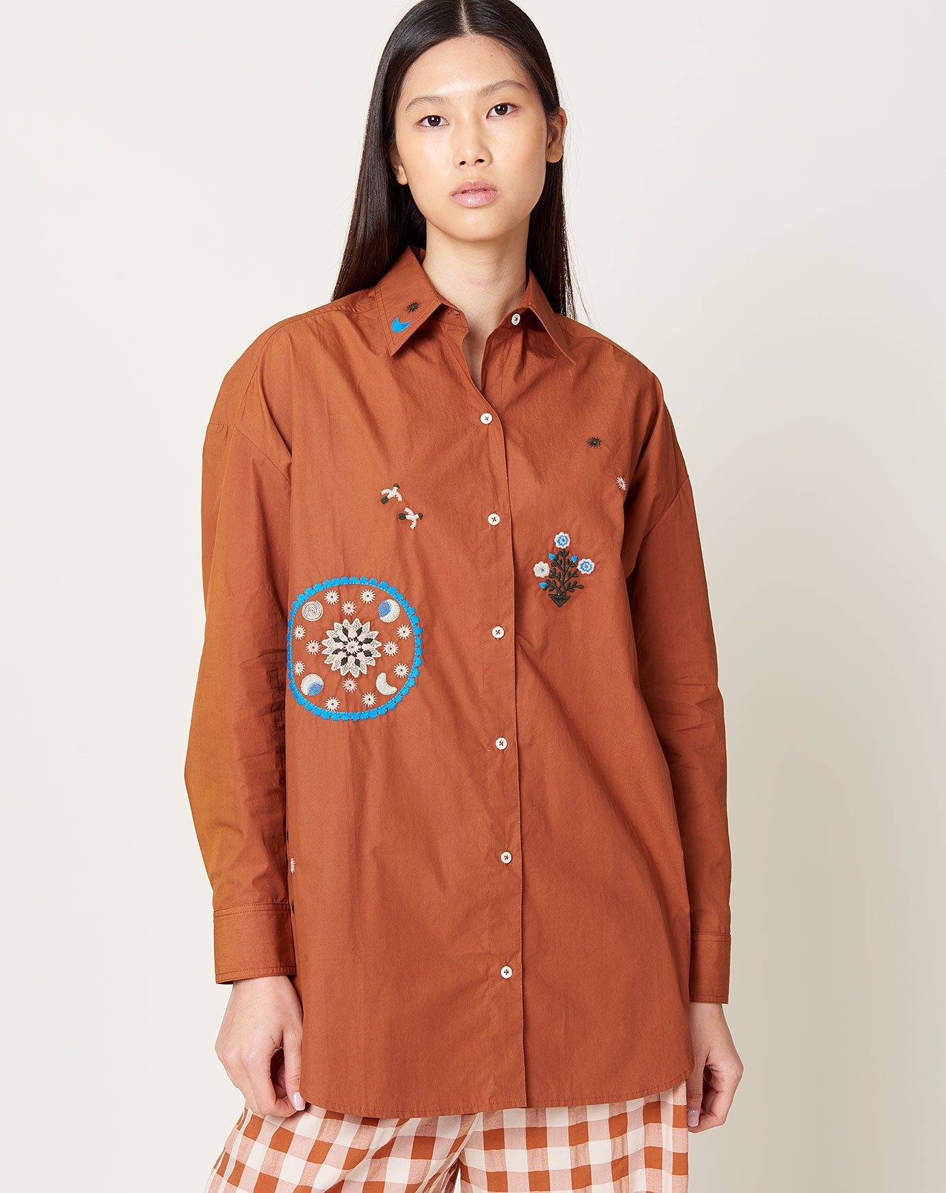 Caron Callahan Francine Shirt in Terra Cotta