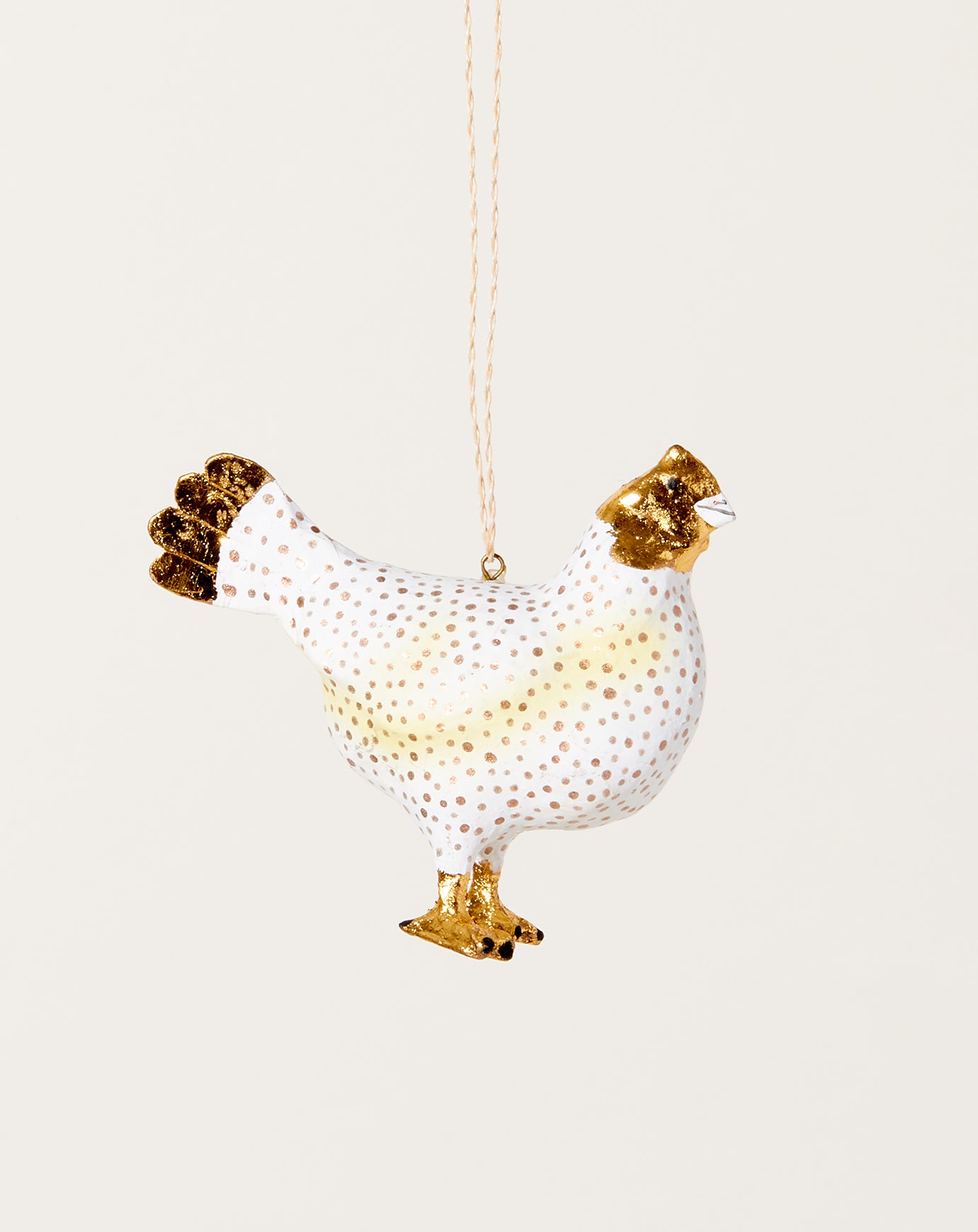 Cody Foster Merriment Hen Ornament in White