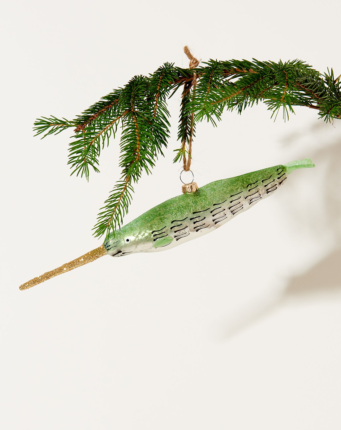 Cody Foster Narwhal Ornament in Green