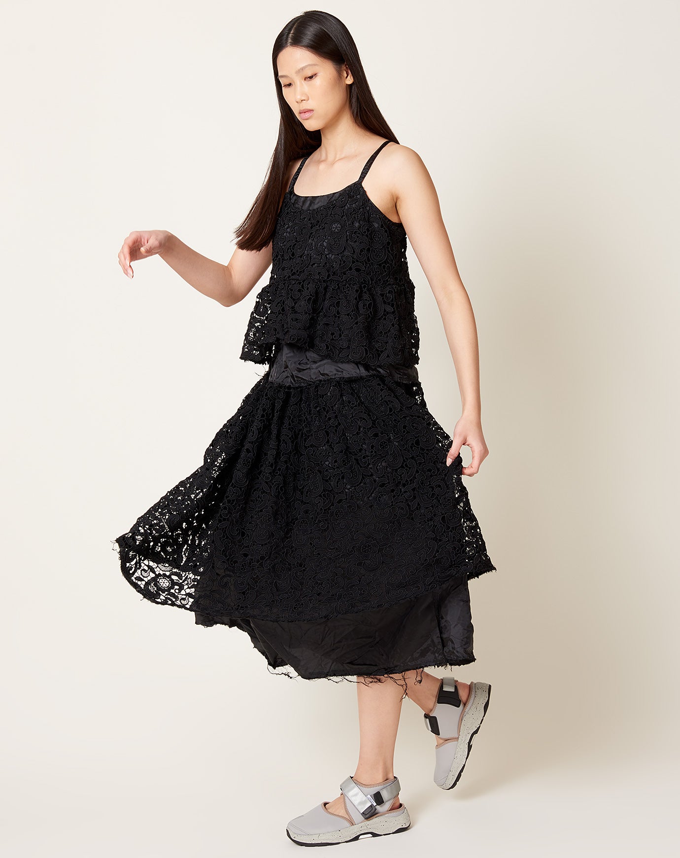 Comme des Garçons Comme des Garçons Black Chemical Lace Tafetta Skirt