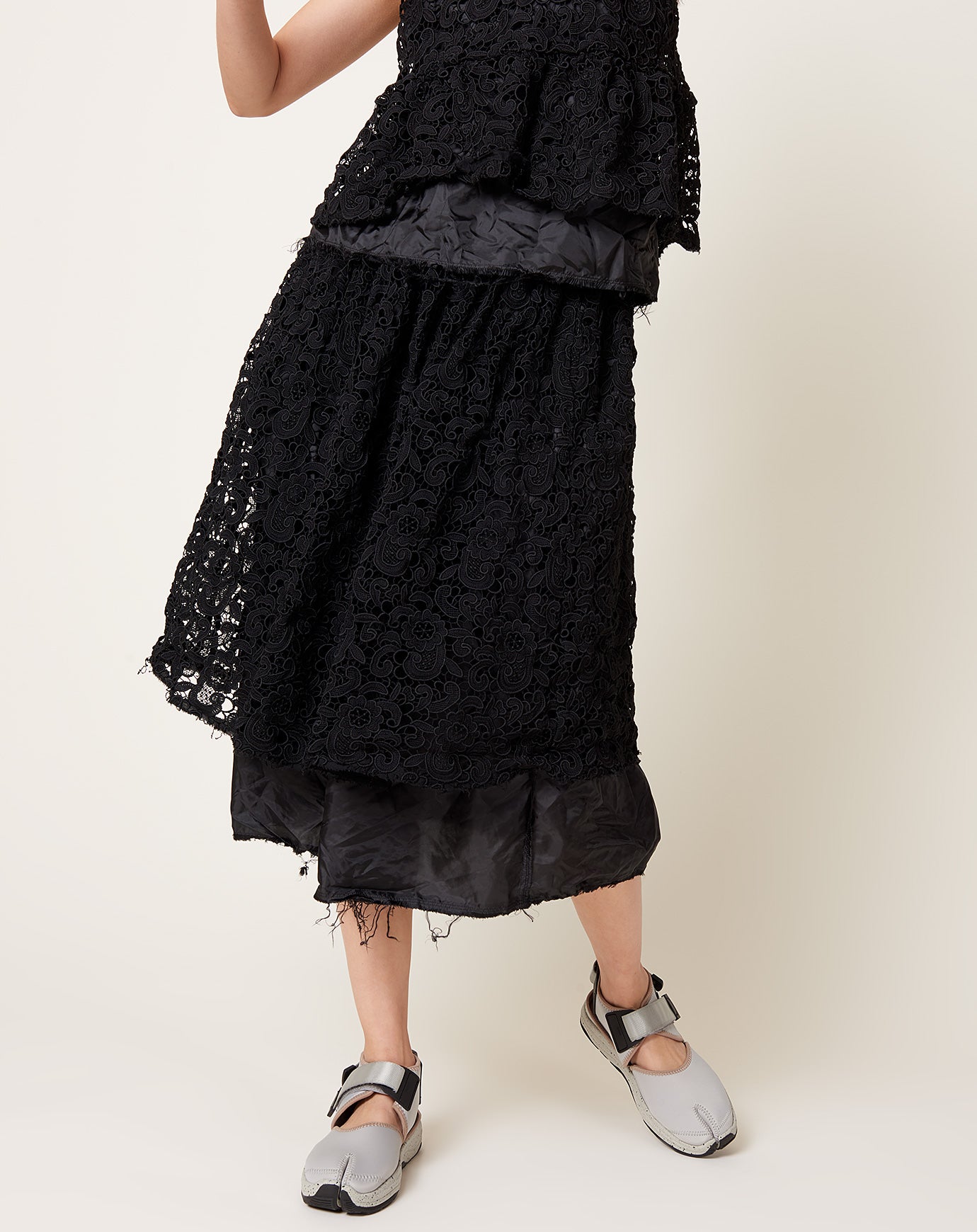 Comme des Garçons Comme des Garçons Black Chemical Lace Tafetta Skirt